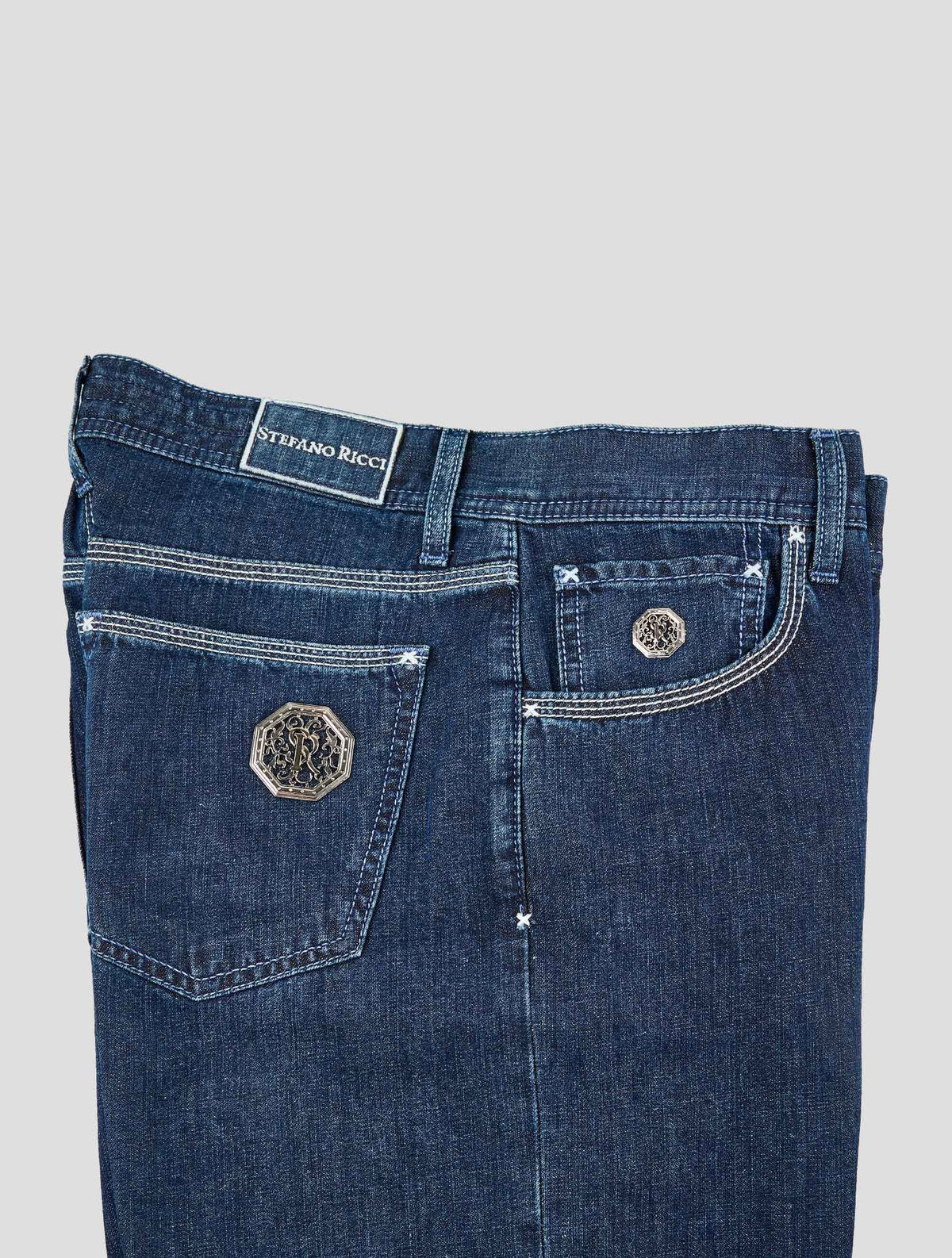 Stefano Ricci Blue Cotton Linen Jeans 3