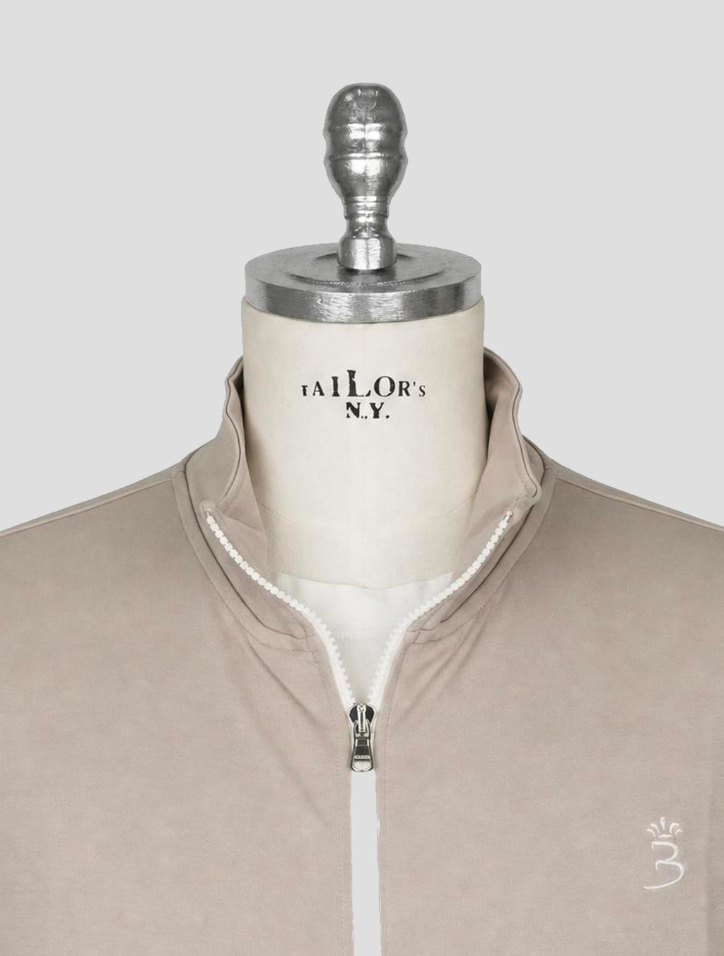 Barba Napoli Taupe Cotton Pa Sweater Full Zip 4