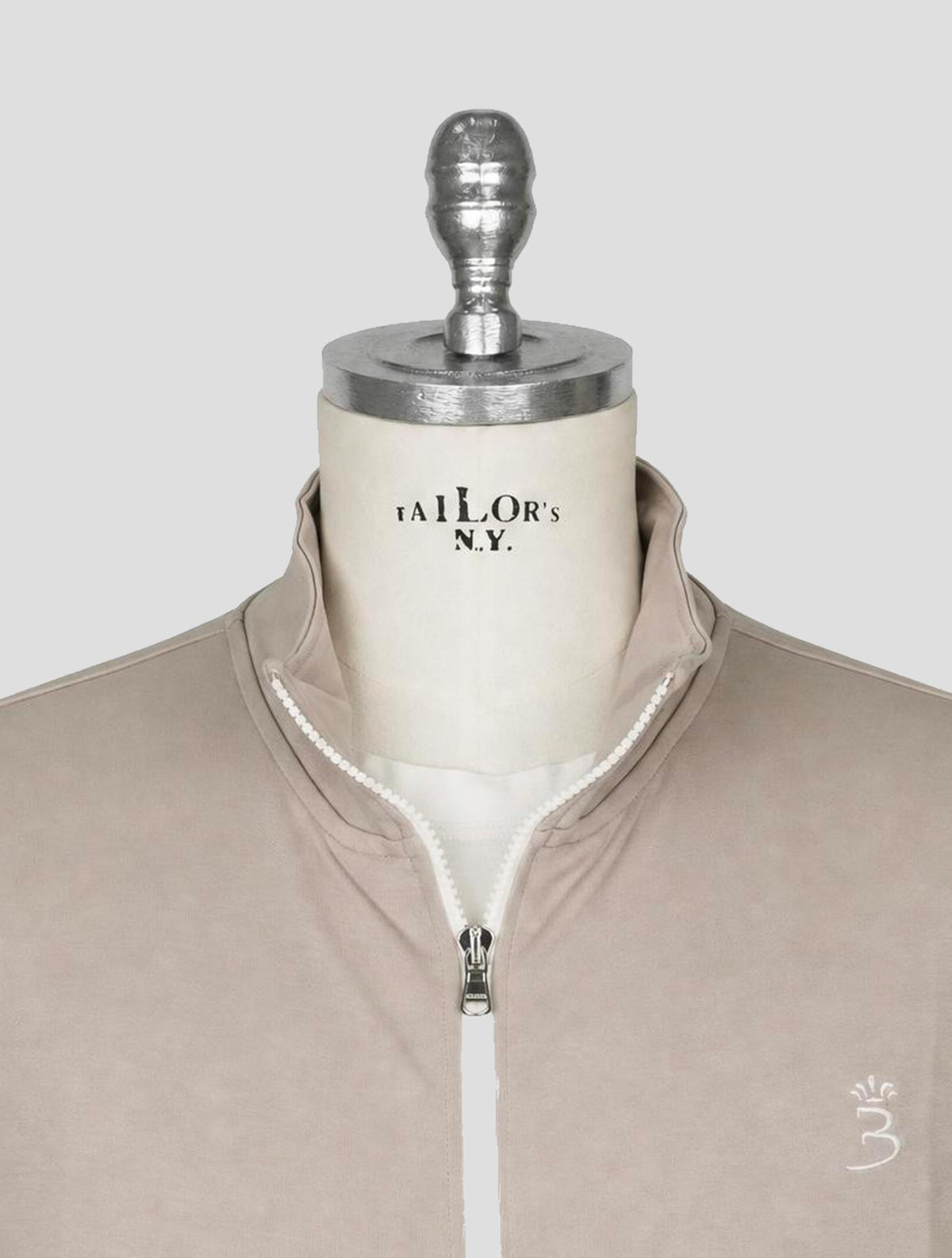Barba Napoli Taupe Cotton Pa Sweater Full Zip 4