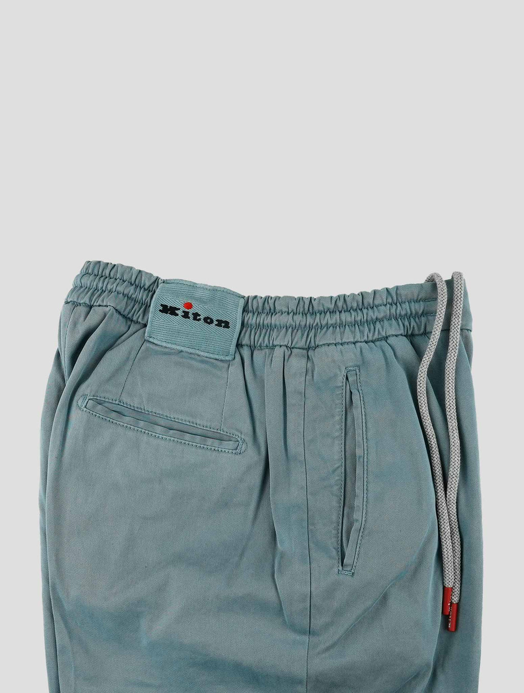 Kiton Light Blue Lycra Cotton Ea Pants 3
