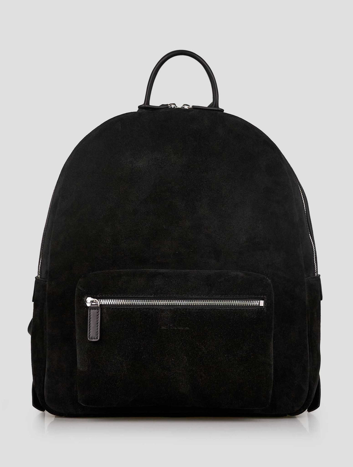 Kiton Black Leather Suede Backpack 1