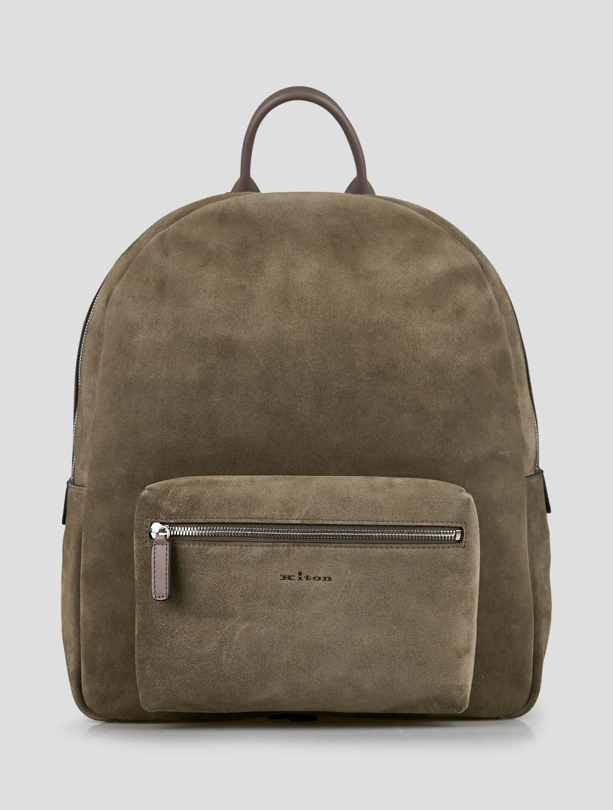 Kiton Beige Leather Suede Backpack 1