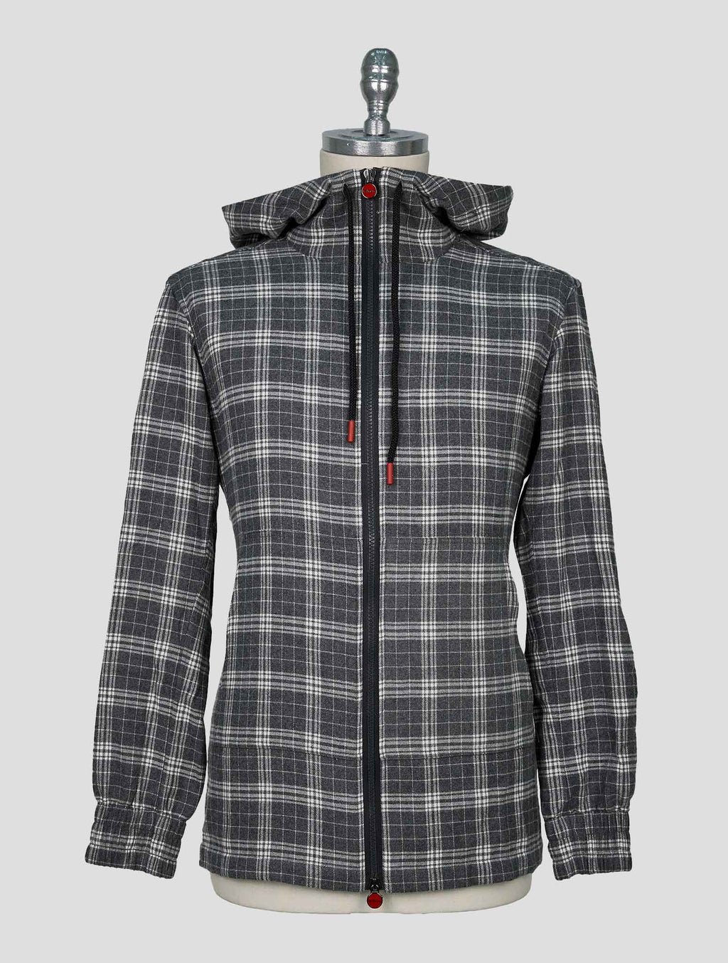 Kiton Gray White Cotton Shirt Umbi 1