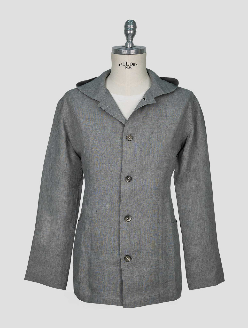 Kiton Gray Linen Overshirt Luca 1