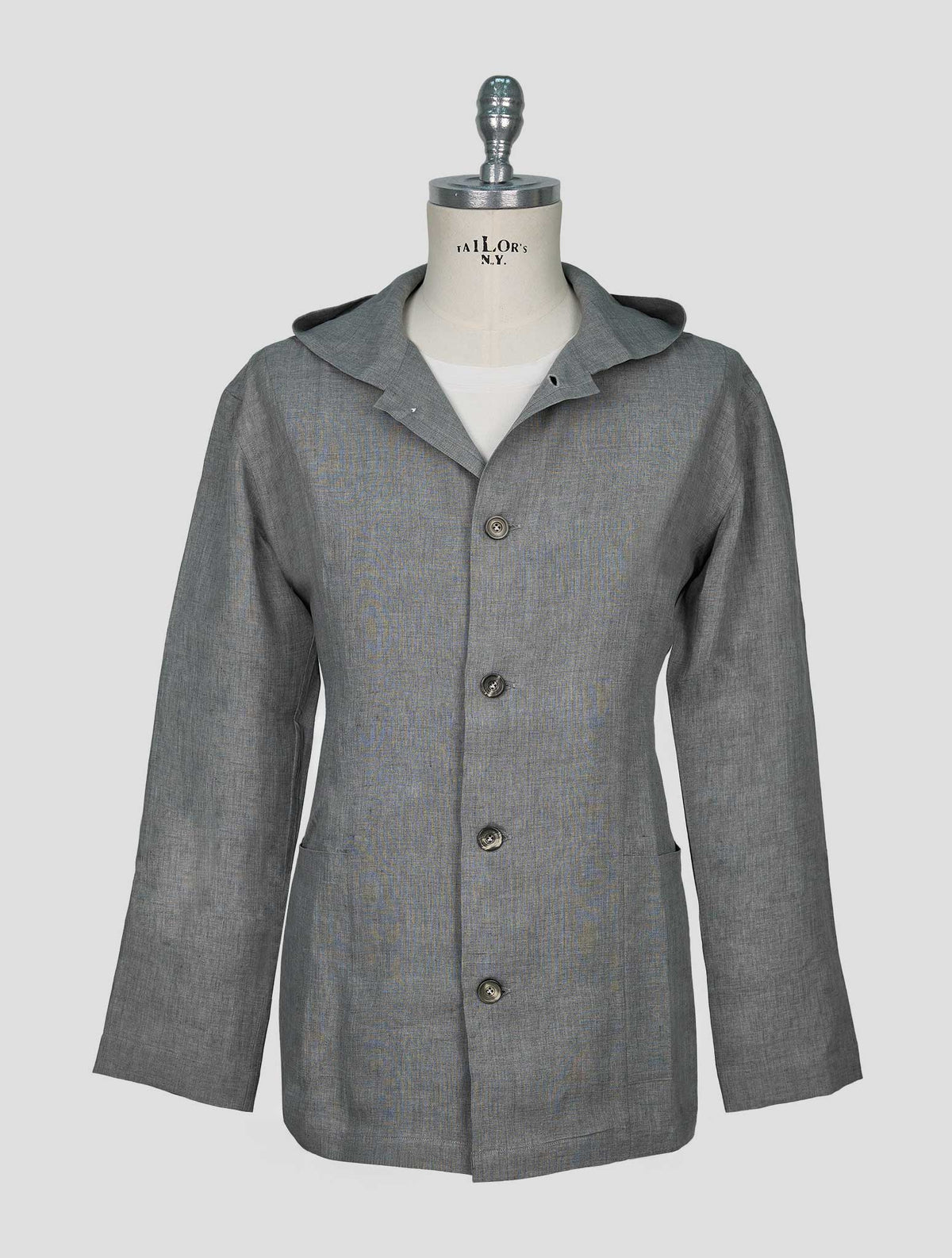 Kiton Gray Linen Overshirt Luca 1