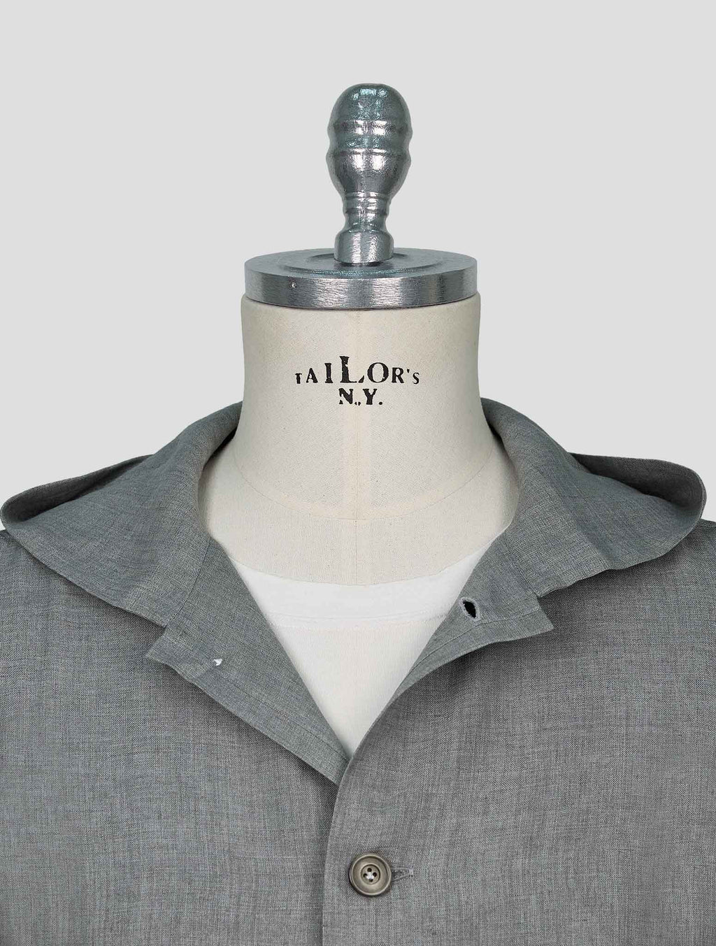 Kiton Gray Linen Overshirt Luca 4