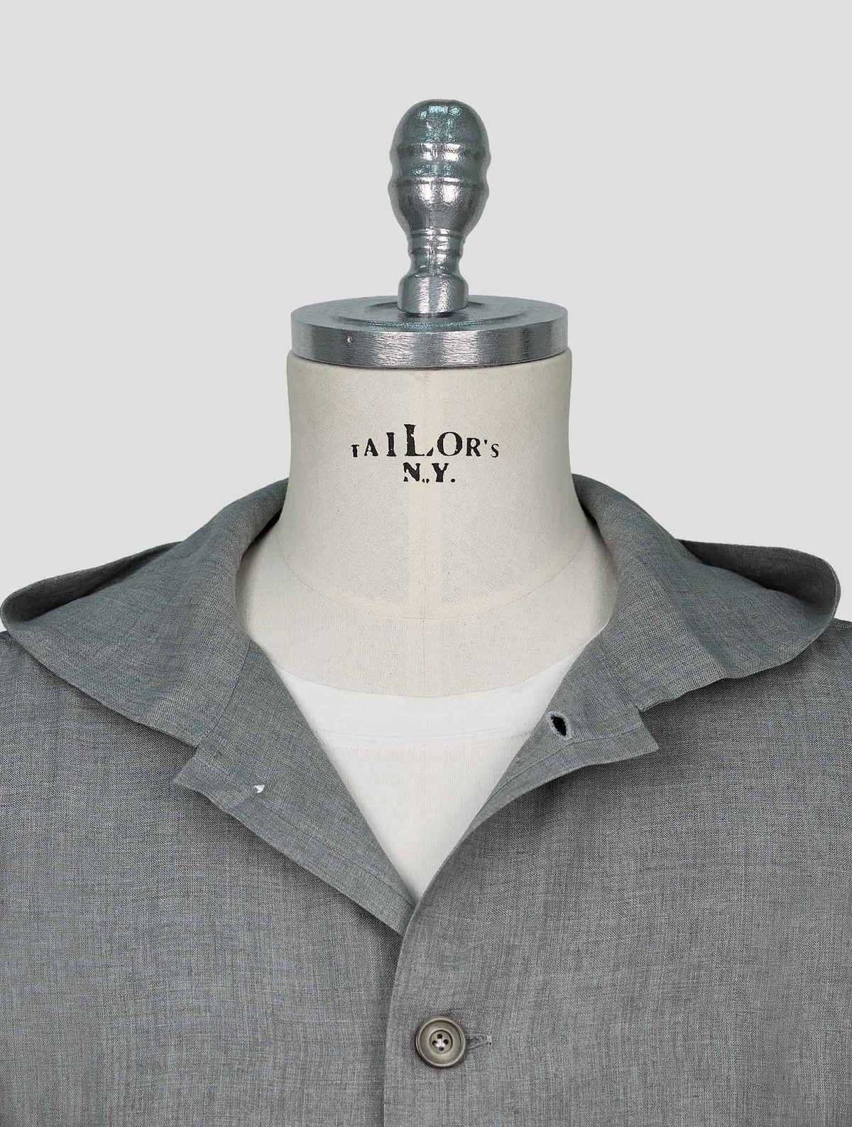 Kiton Gray Linen Overshirt Luca 4