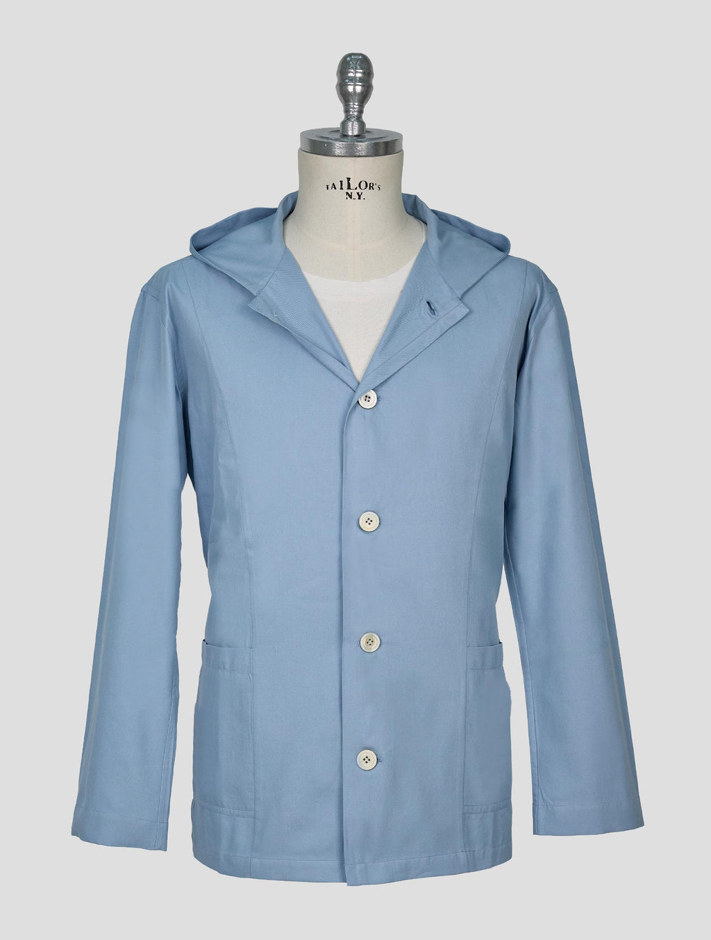 Kiton Light Blue Cotton Overshirt Luca 1