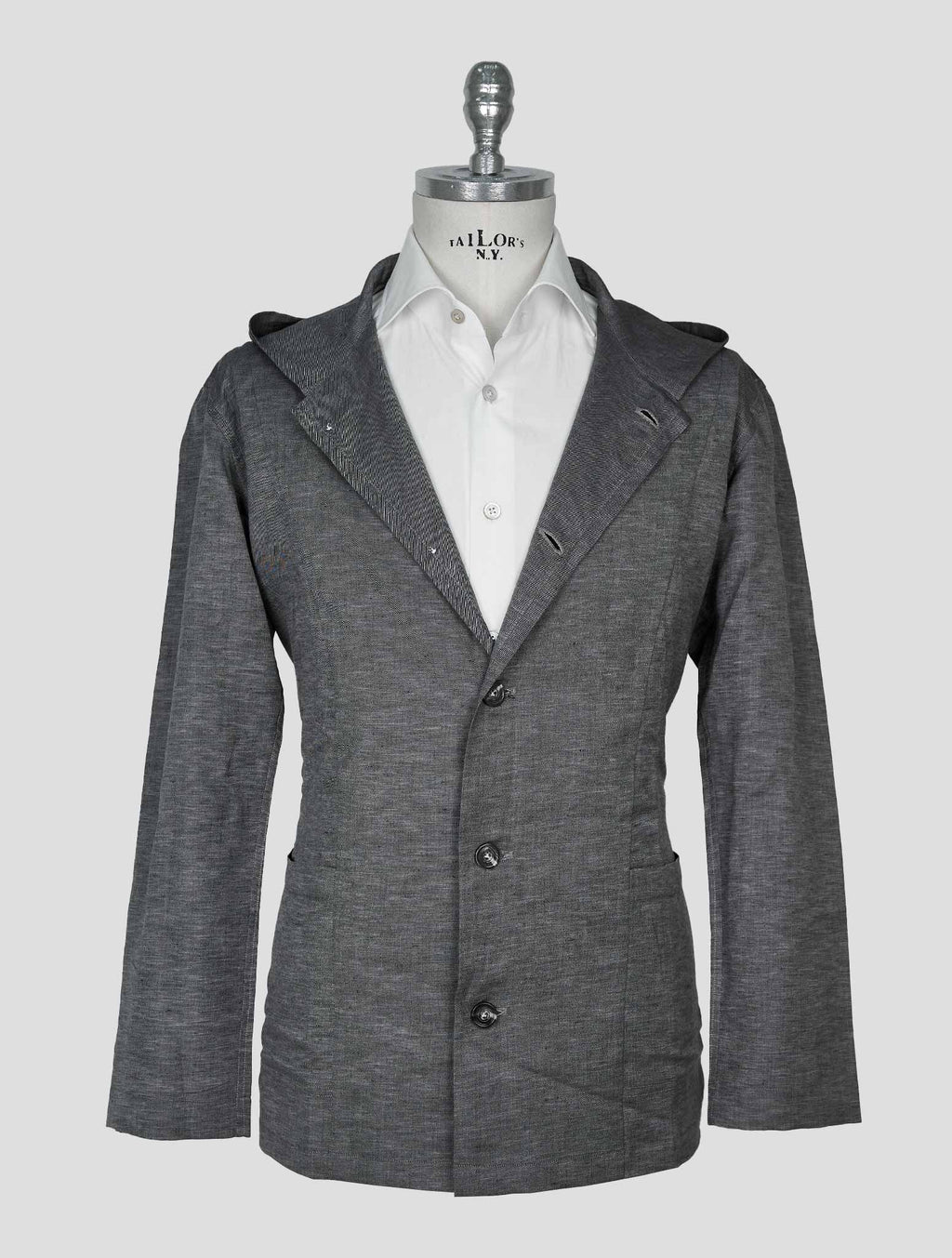Kiton Gray Linen Cotton Shirt Luca 2