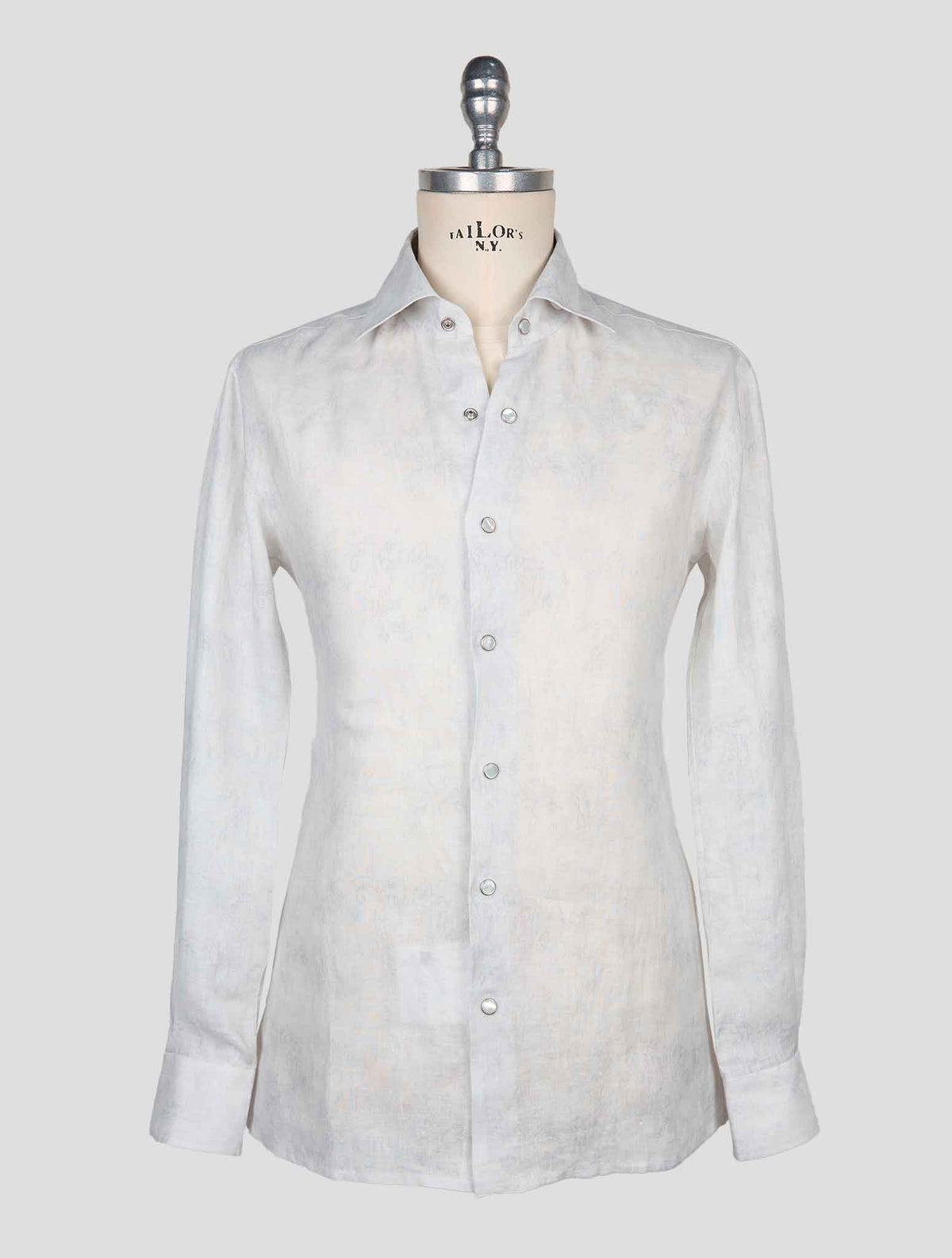 Kiton Gray Linen Shirt 1