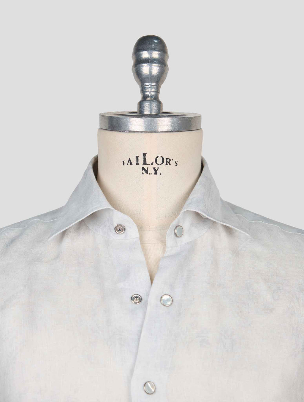 Kiton Gray Linen Shirt 4