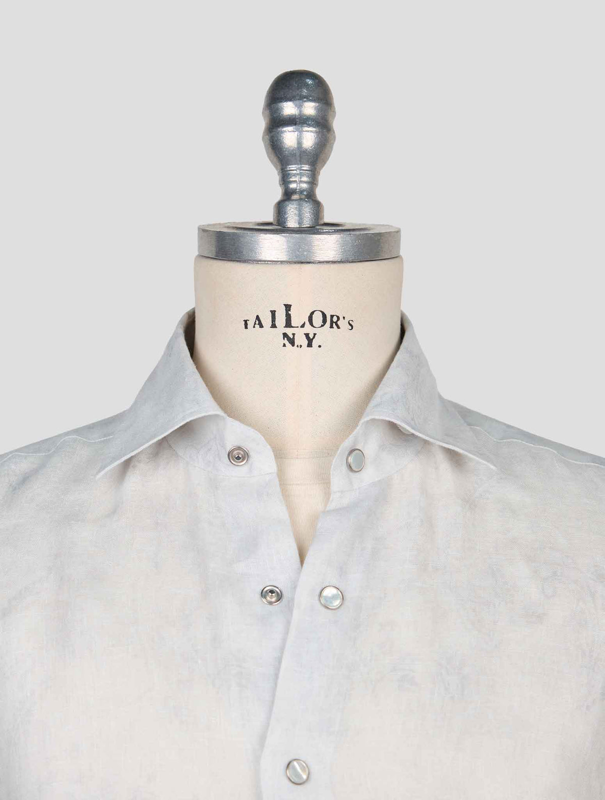 Kiton Gray Linen Shirt 4
