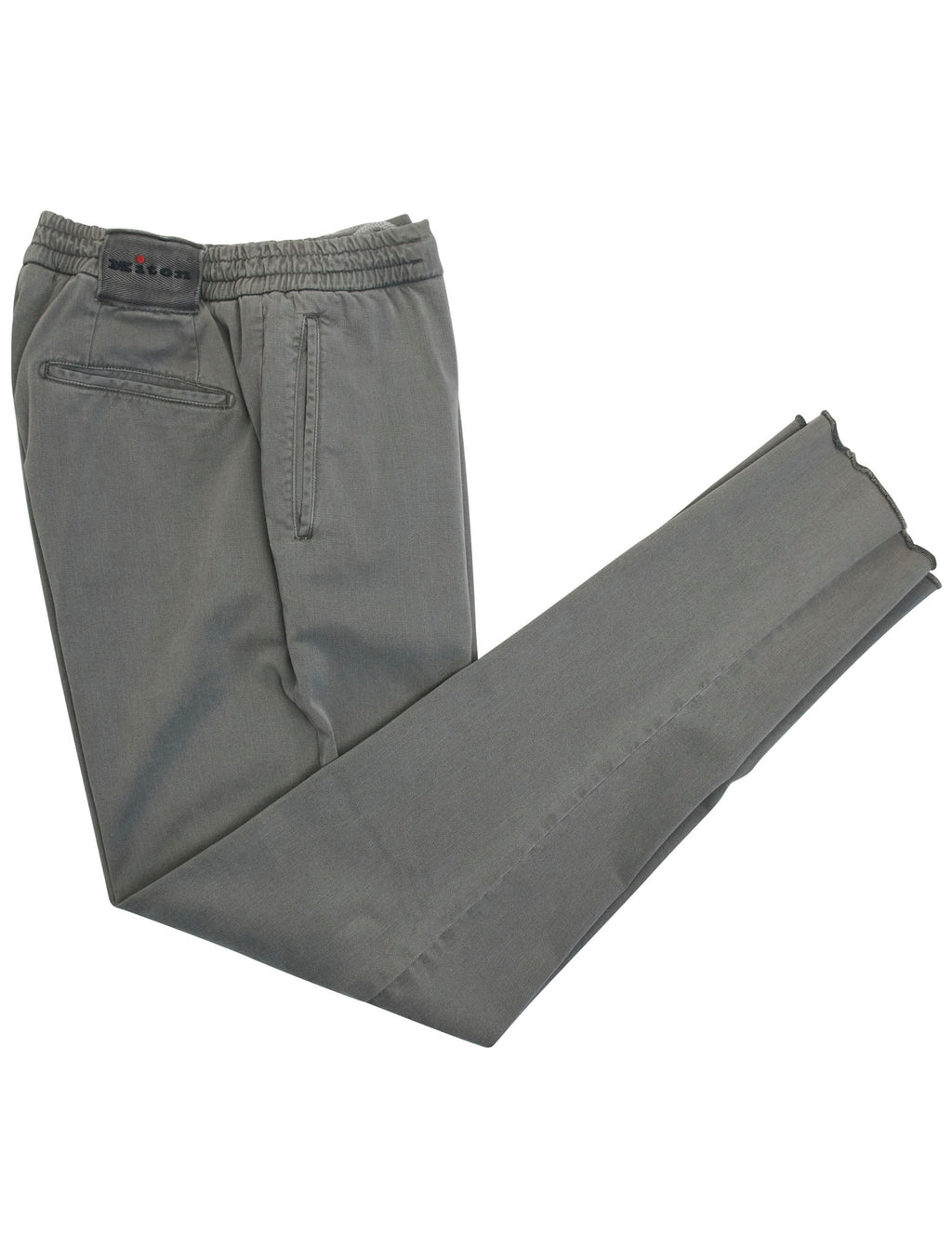Kiton Gray Cotton Silk Ea  Pants 1