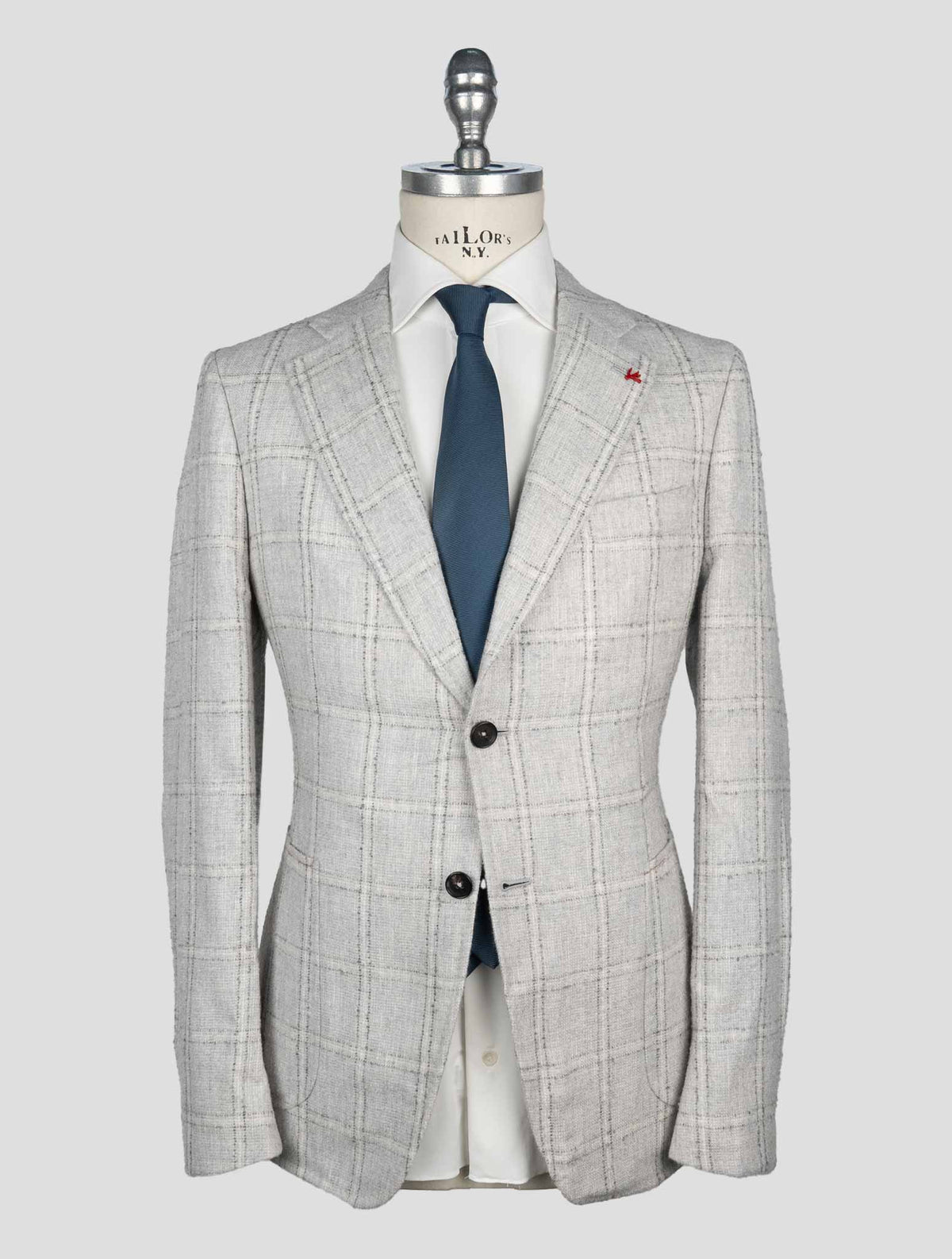 Isaia Light Gray Cashmere Silk Blazer 1