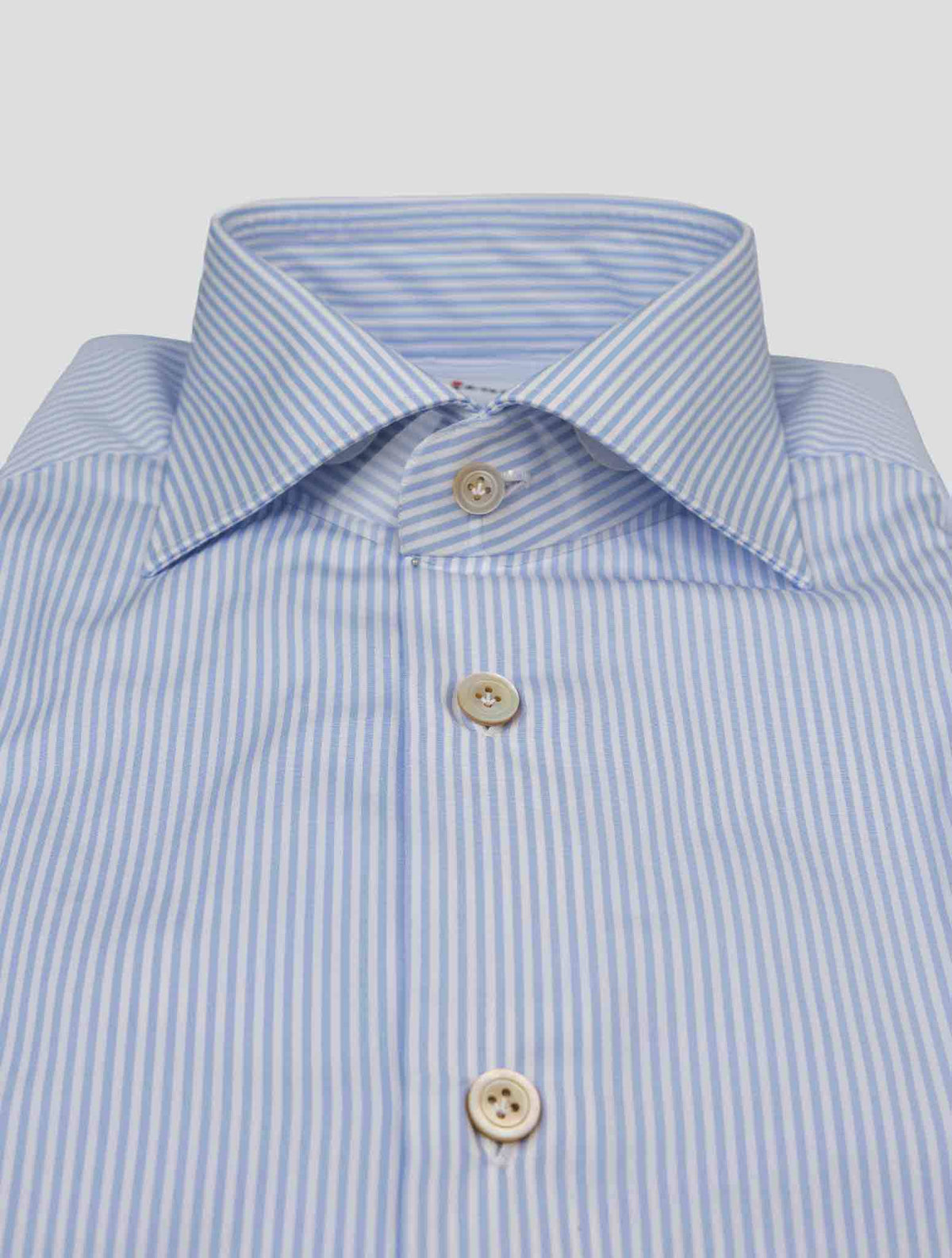 Kiton Light Blue White Cotton Shirt 2