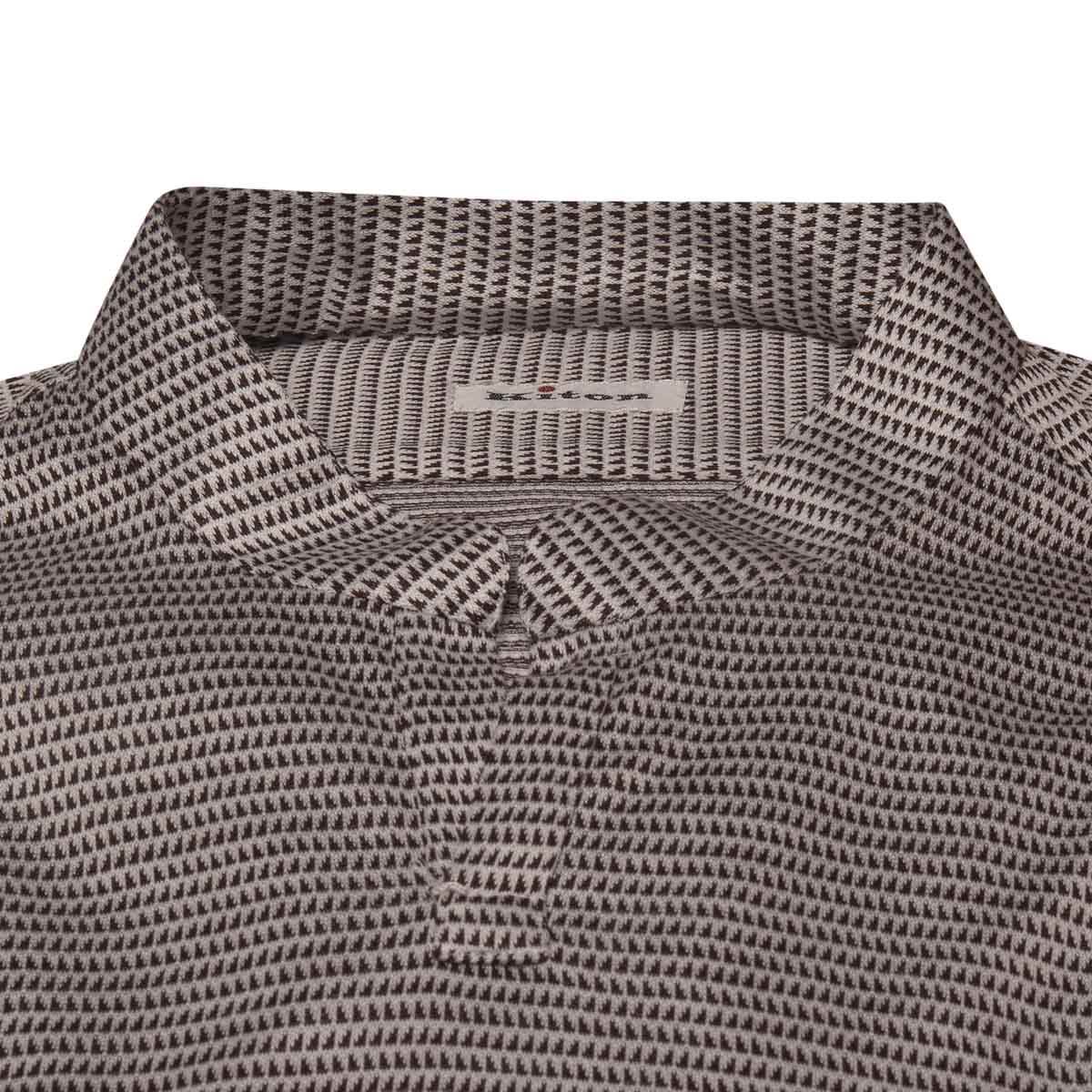 KITON Black White Cotton Korean Shirt 5