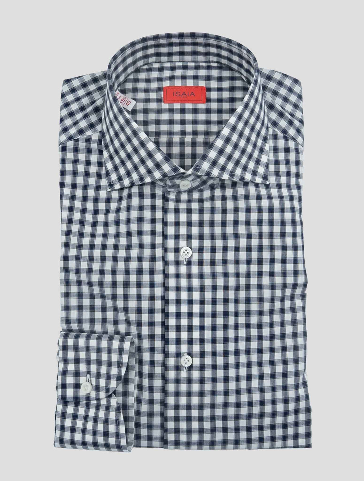 Isaia Black White Cotton Shirt 1