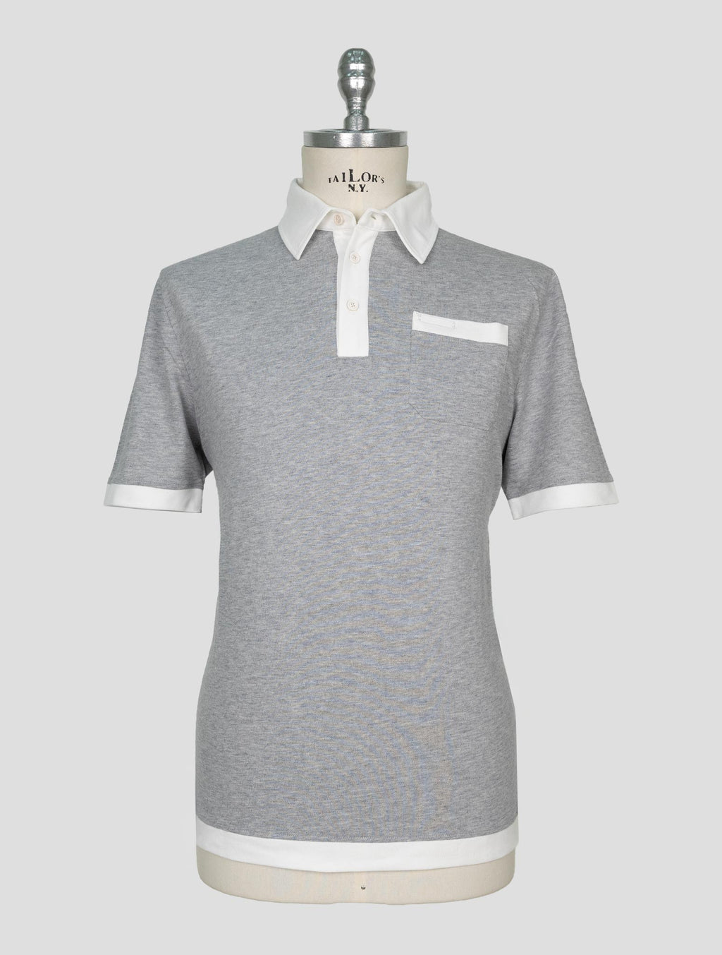 Stefano Ricci Gray White Cotton Ea Polo 1