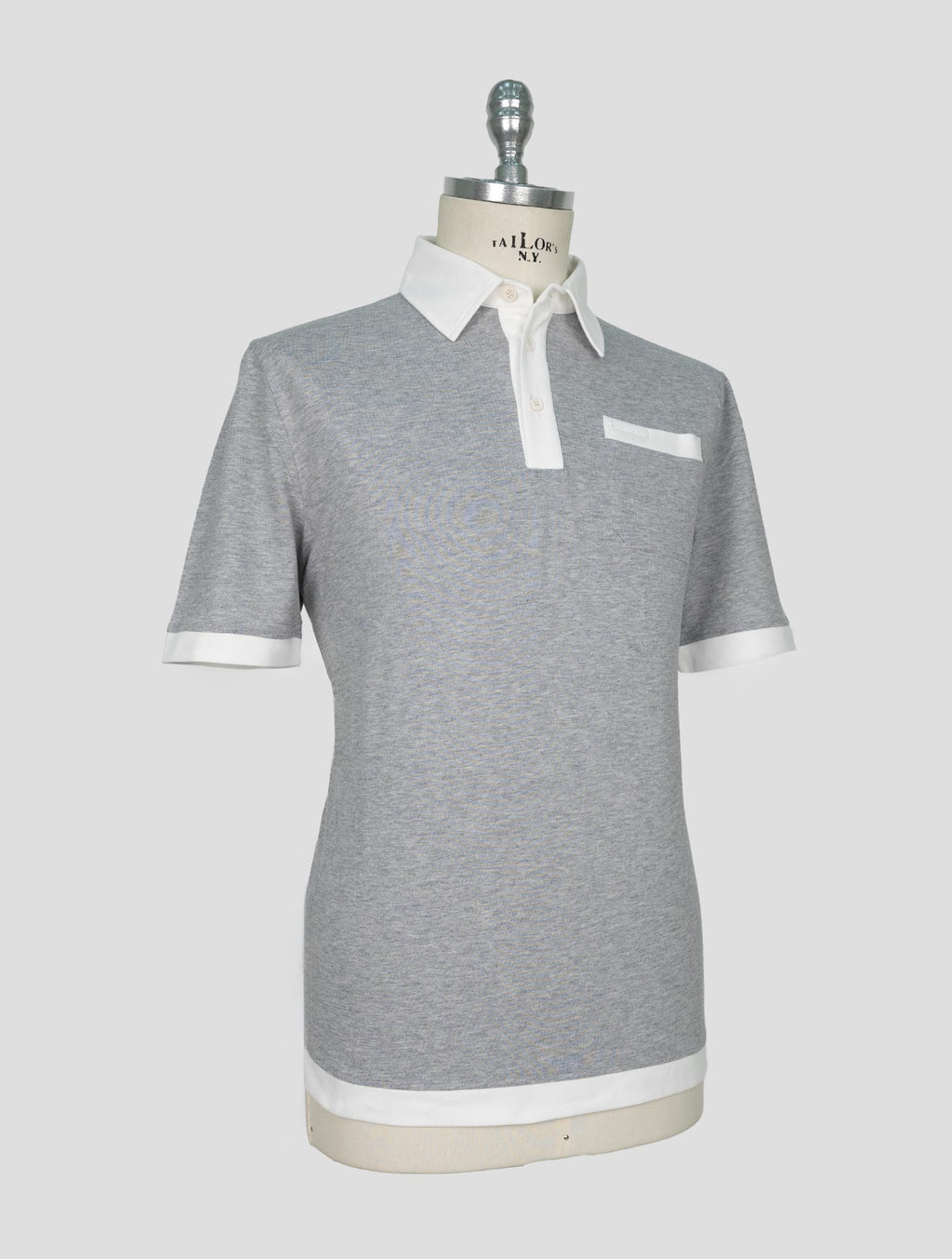 Stefano Ricci Gray White Cotton Ea Polo 2