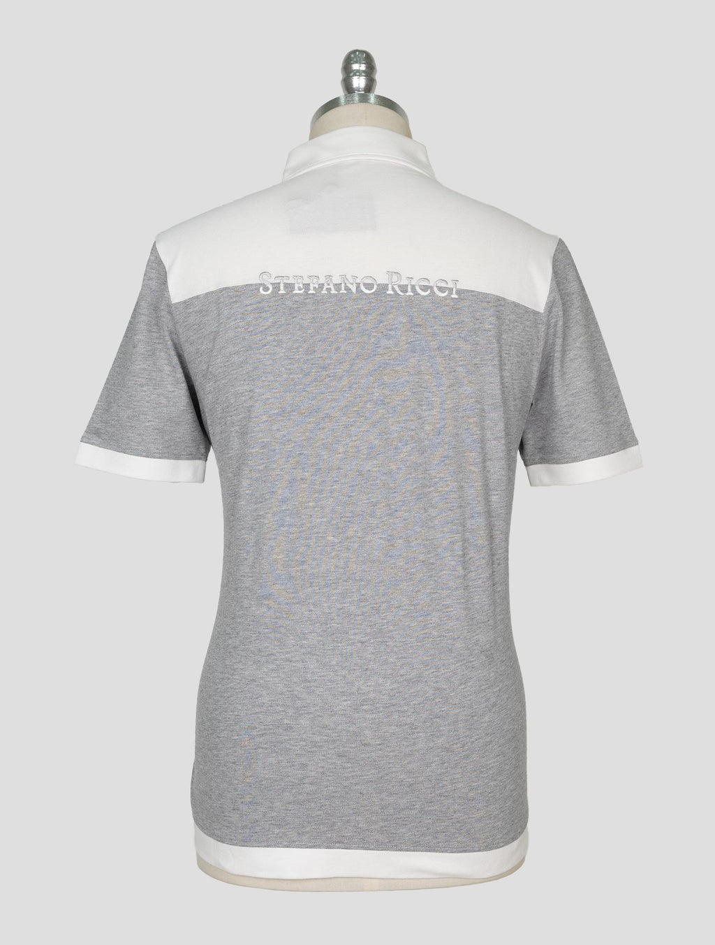 Stefano Ricci Gray White Cotton Ea Polo 3