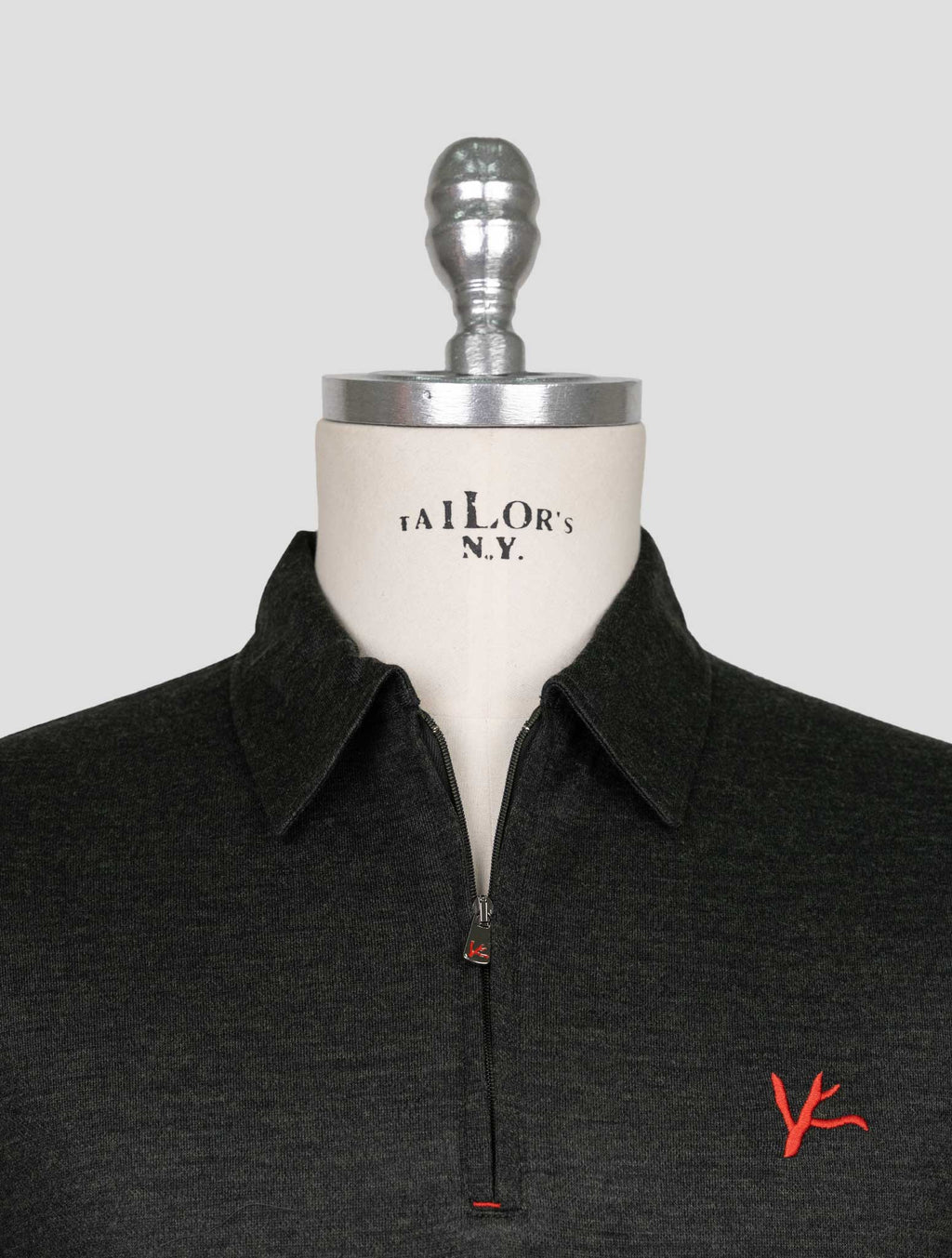 Isaia Dark Green Wool Sweater Polo 4