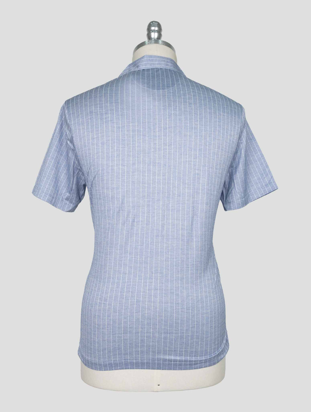 Isaia Light Blue White Cotton Polo 3