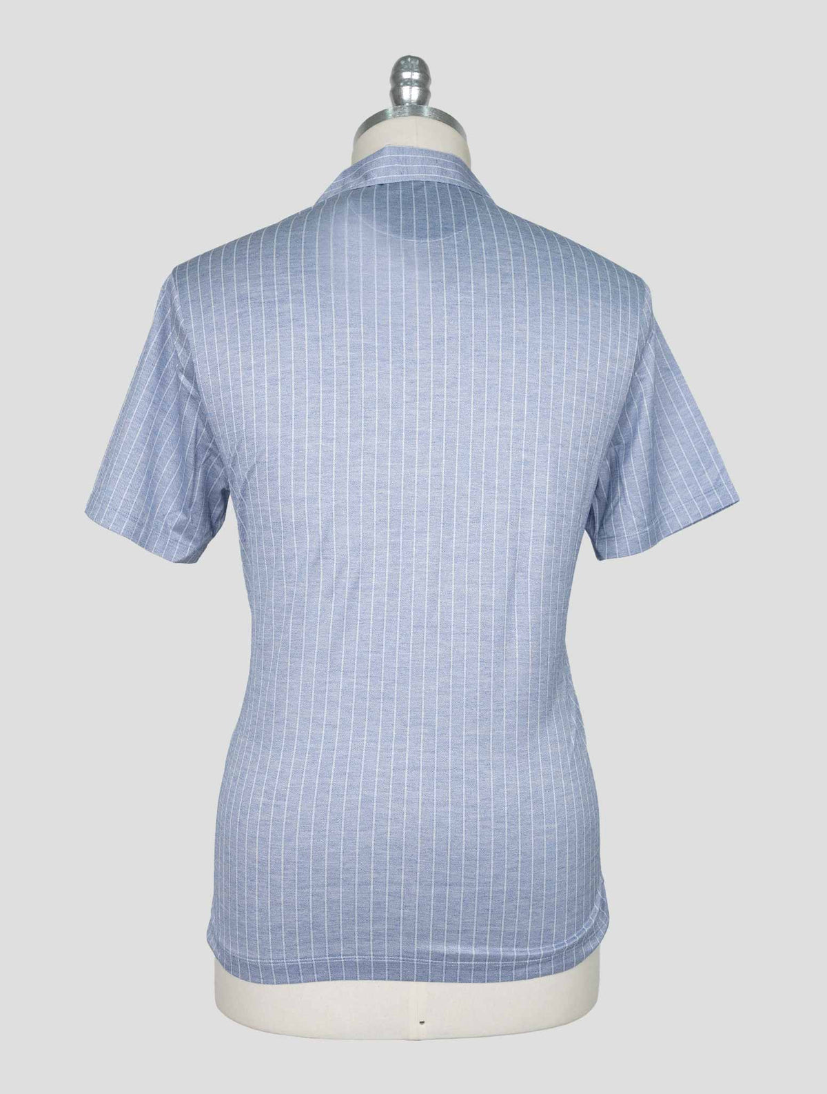 Isaia Light Blue White Cotton Polo 3