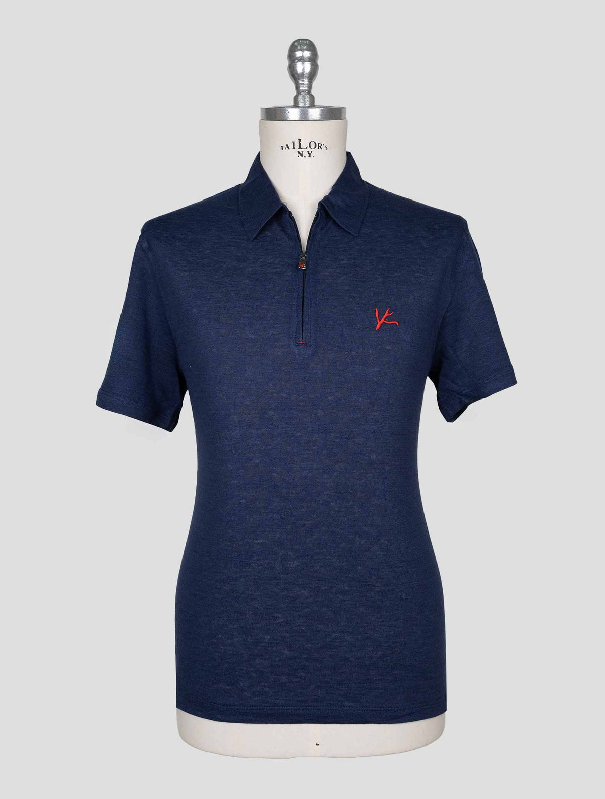 Isaia Blue Linen Polo 1