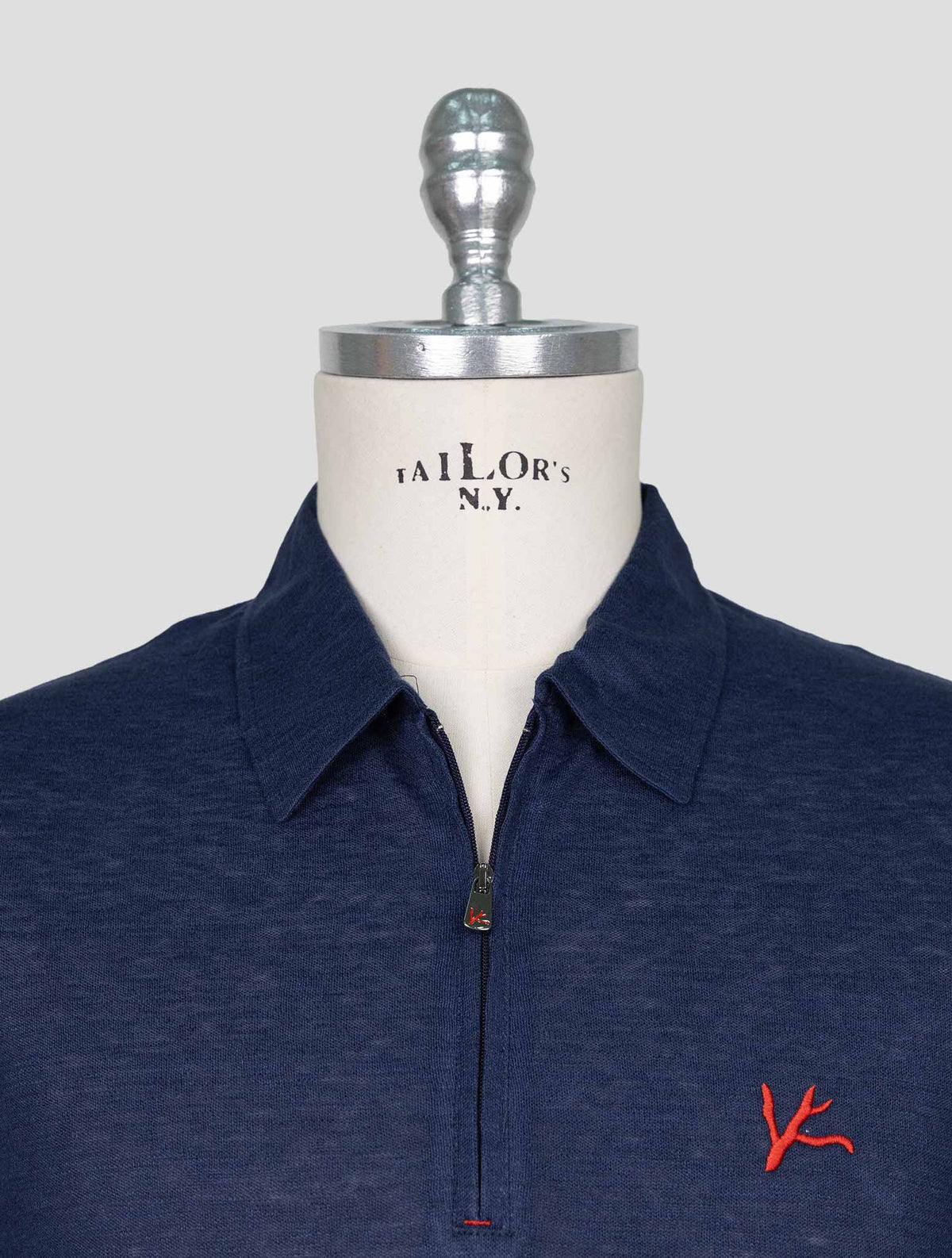 Isaia Blue Linen Polo 4