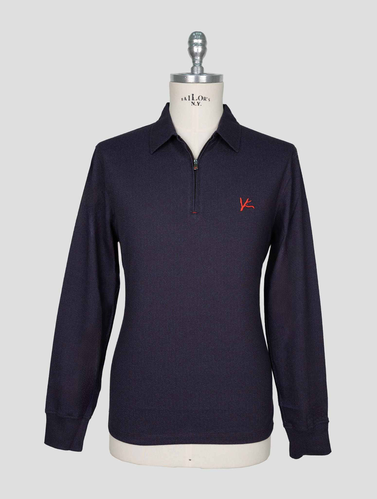 Isaia Blue Cotton Sweater Polo 1