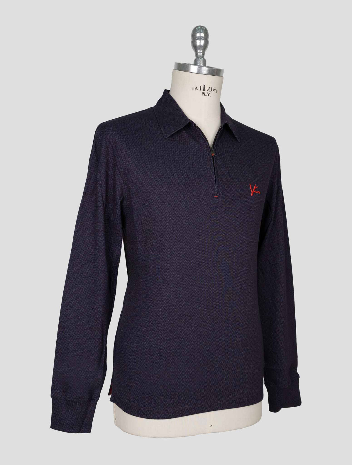 Isaia Blue Cotton Sweater Polo 2