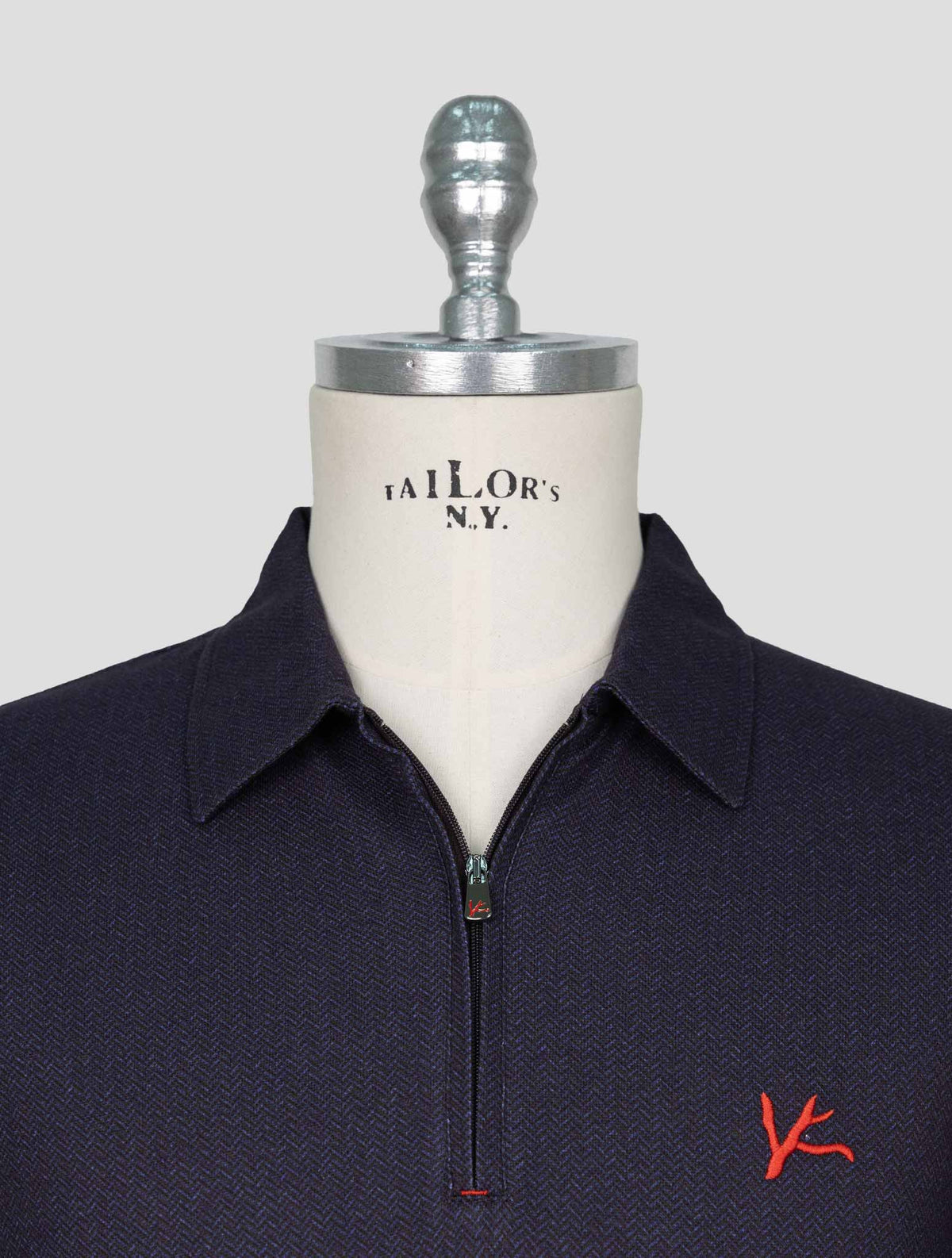 Isaia Blue Cotton Sweater Polo 4