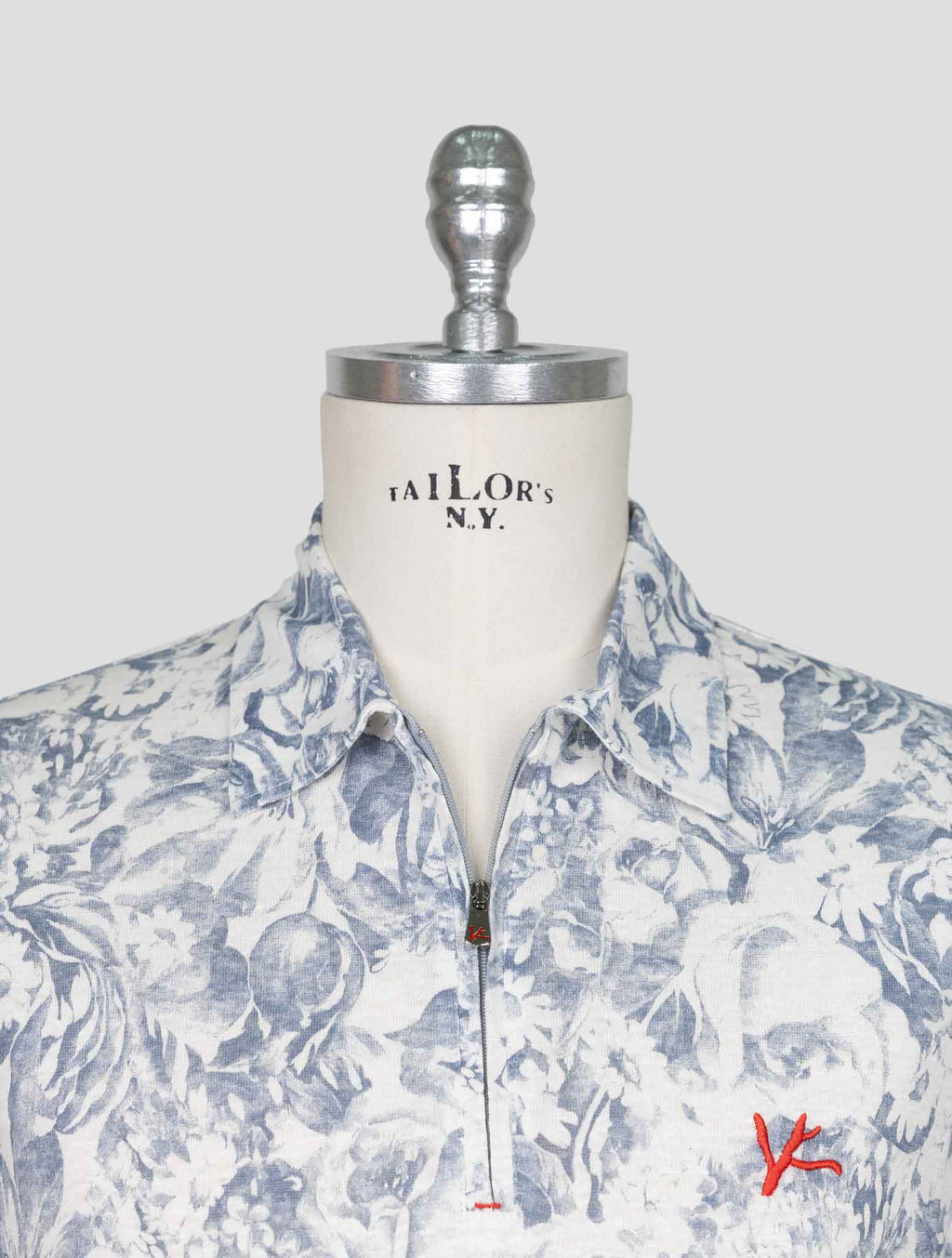 Isaia Blue White Linen Polo 4