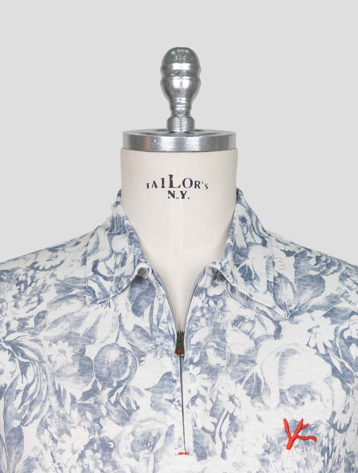 Isaia Blue White Linen Polo 4