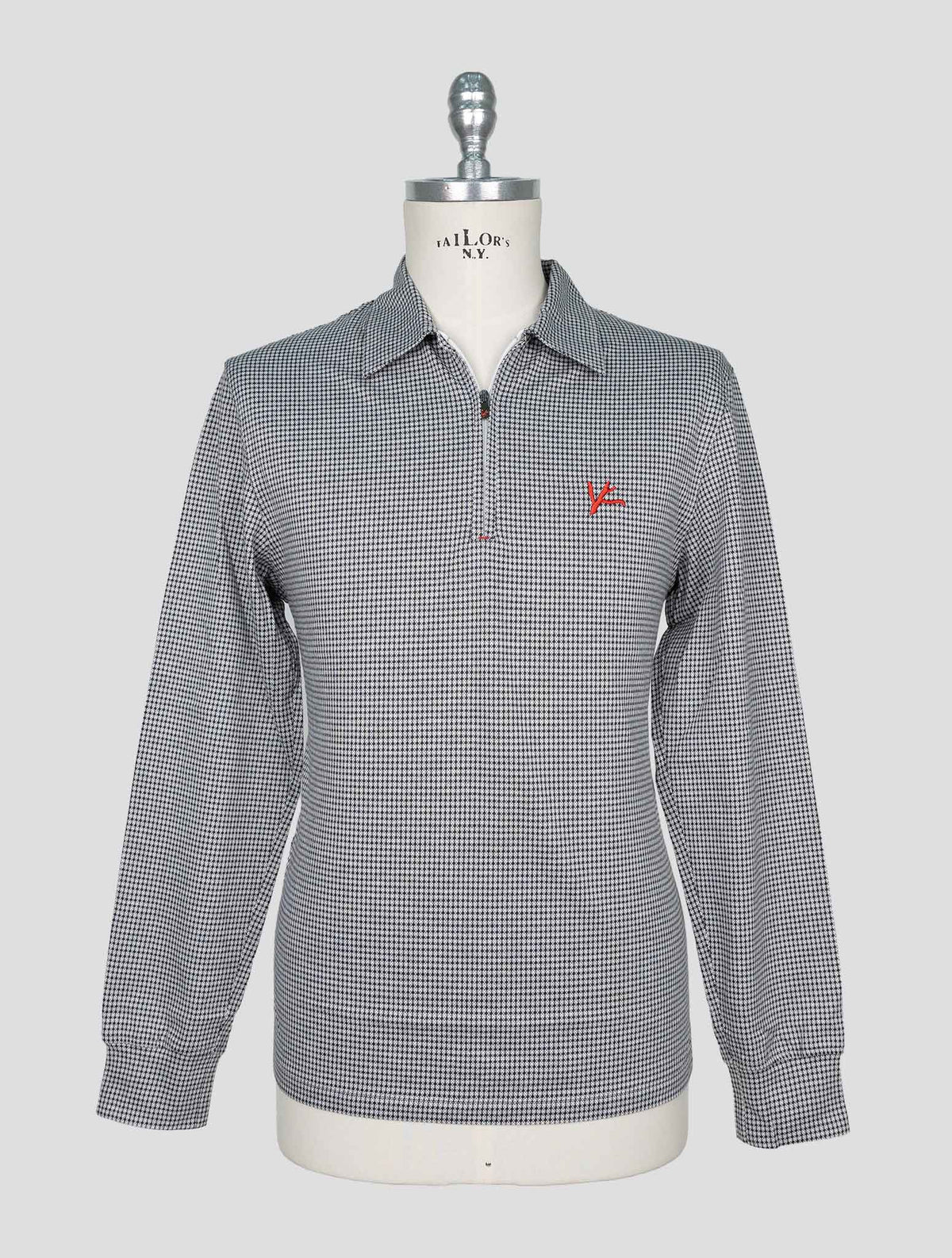 Isaia Black White Cotton Sweater Polo 1
