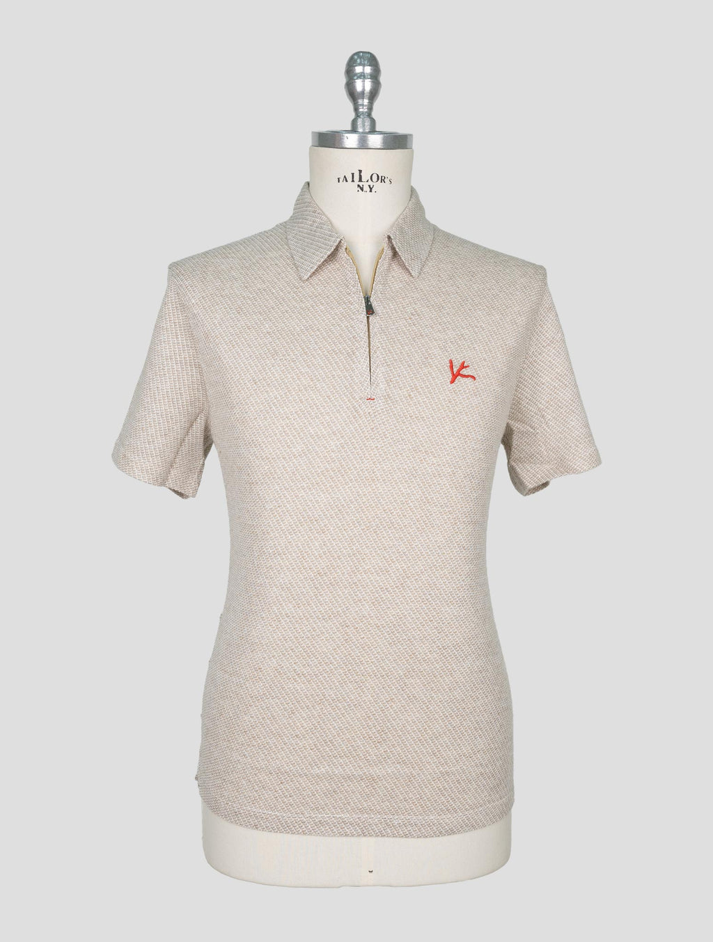 Isaia Beige Cotton Linen Polo 1