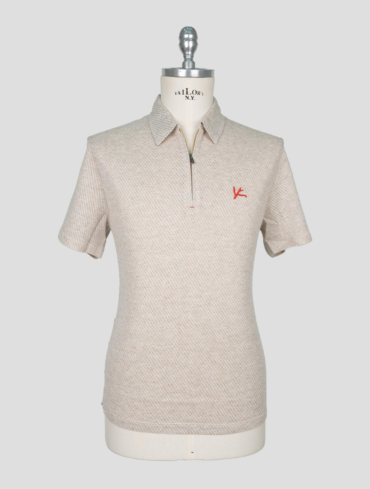 Isaia Beige Cotton Linen Polo 1