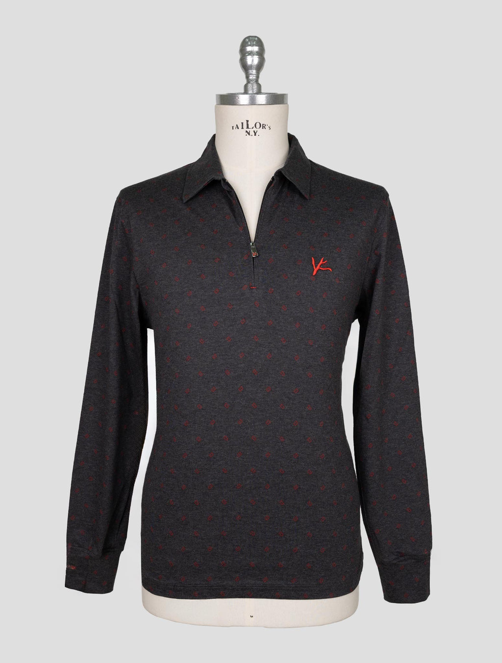 Isaia Gray Cotton Sweater Polo 1