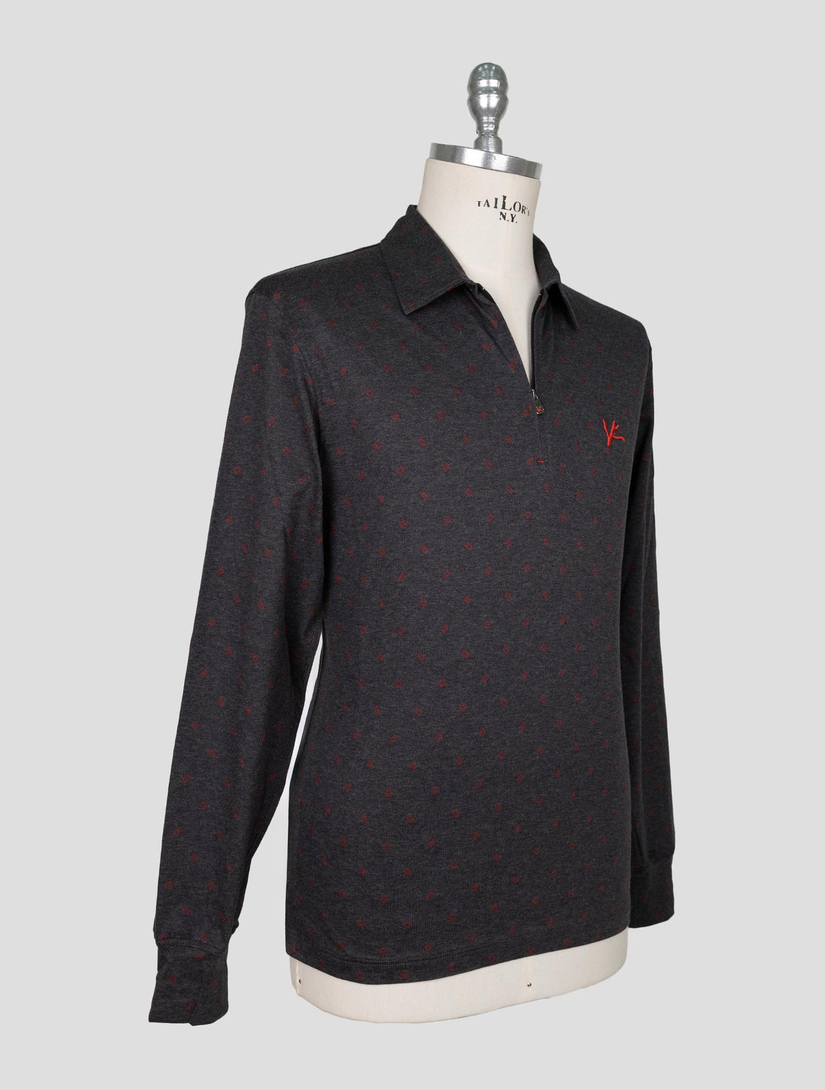 Isaia Gray Cotton Sweater Polo 2