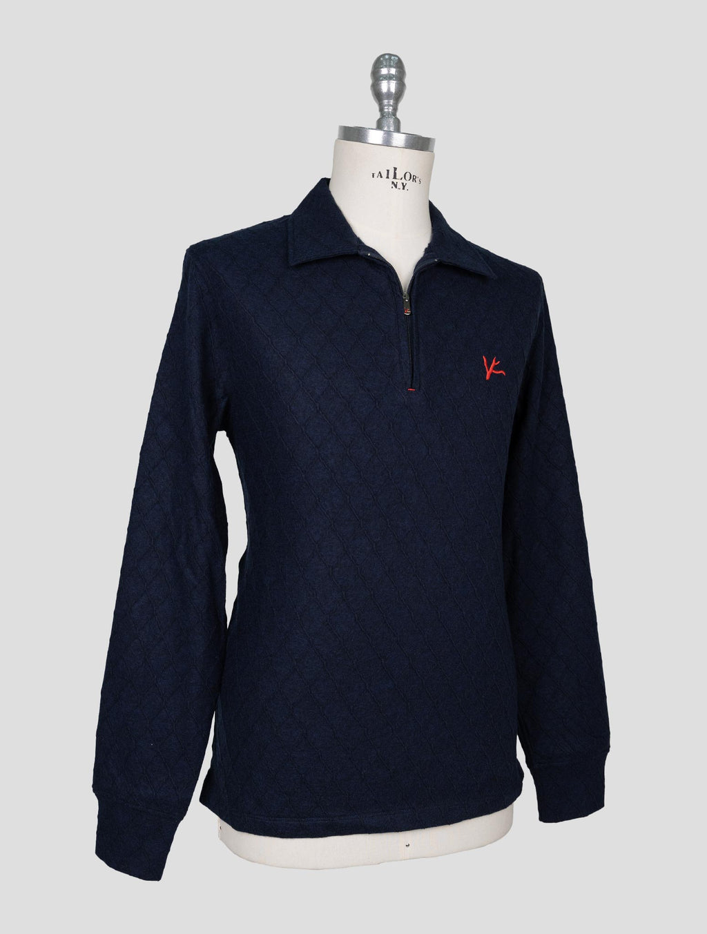 Isaia Blue Wool Cotton Sweater Polo 2