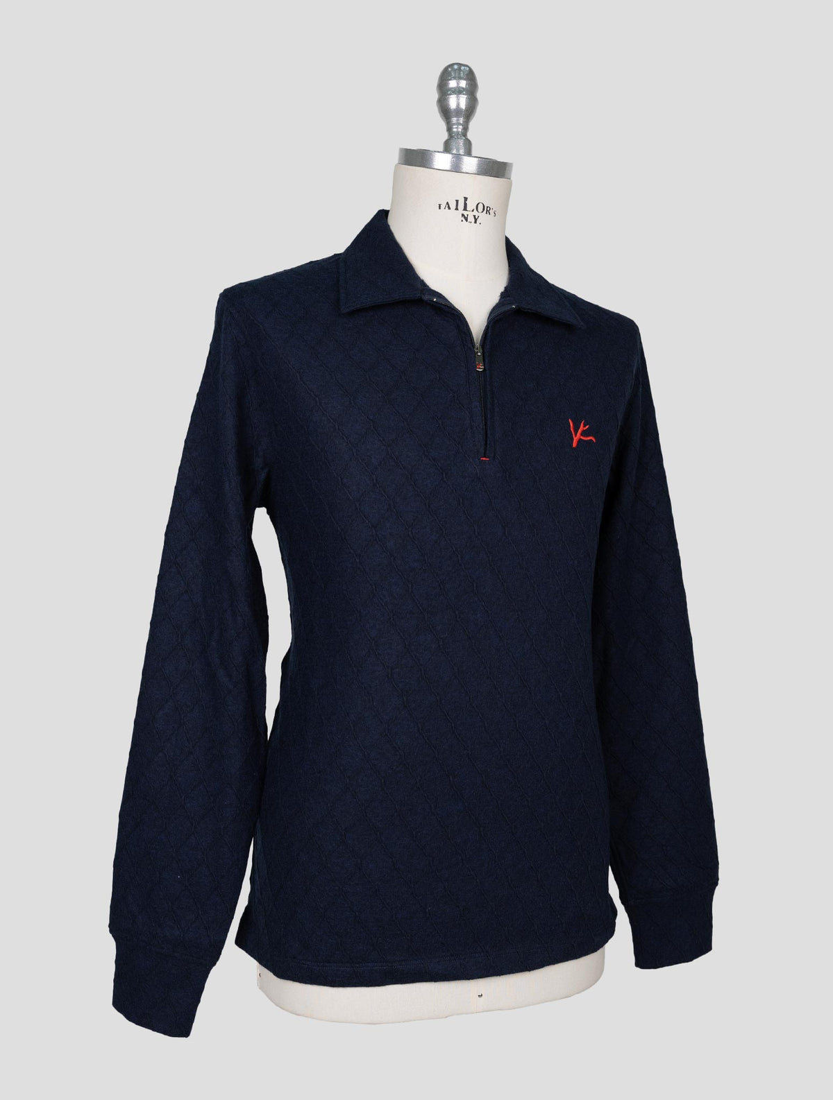 Isaia Blue Wool Cotton Sweater Polo 2