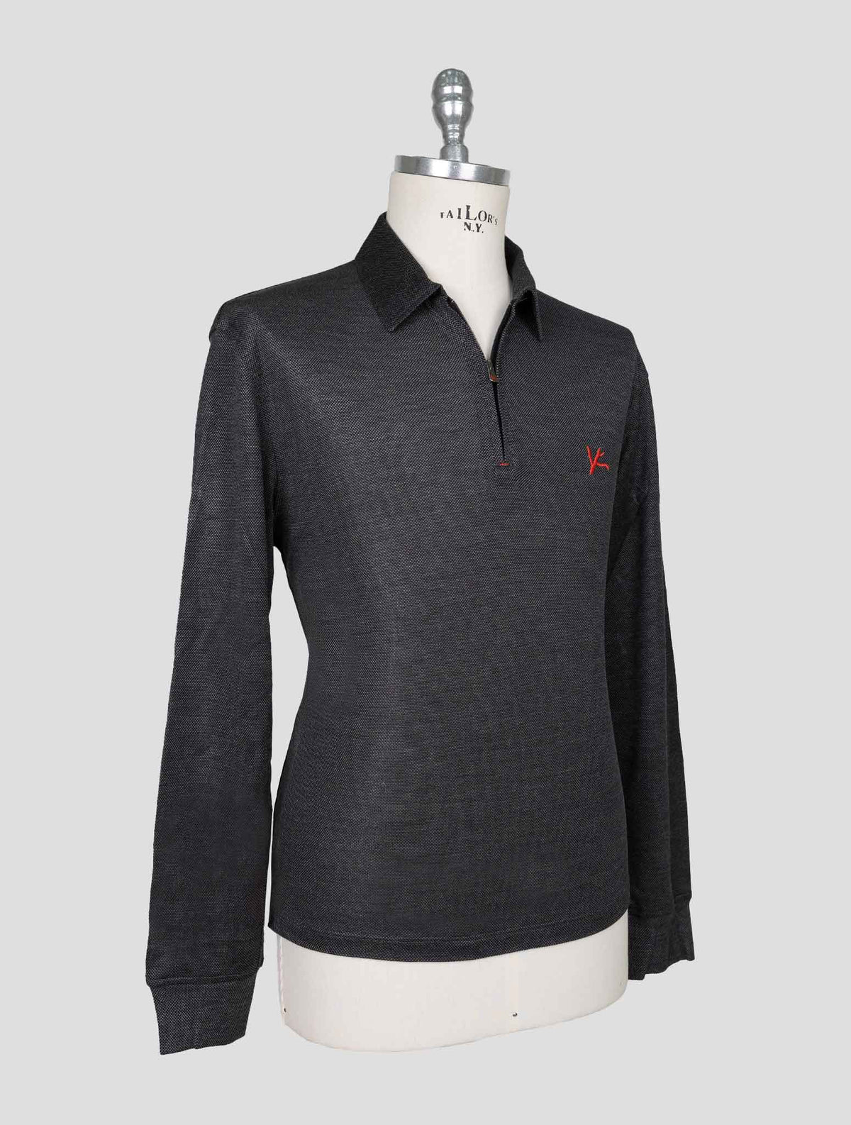 Isaia Dark Gray Silk Sweater Polo 2