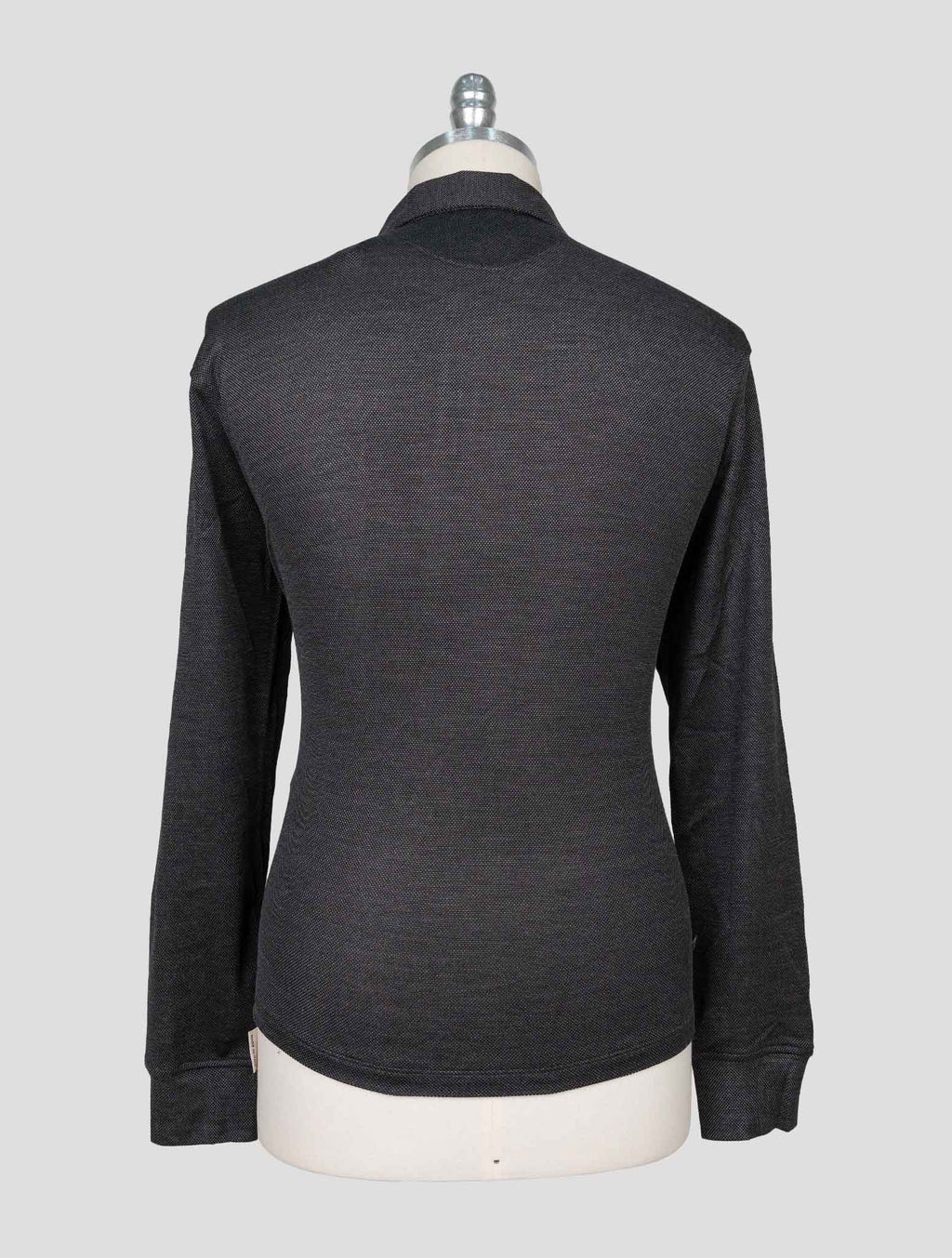 Isaia Dark Gray Silk Sweater Polo 3