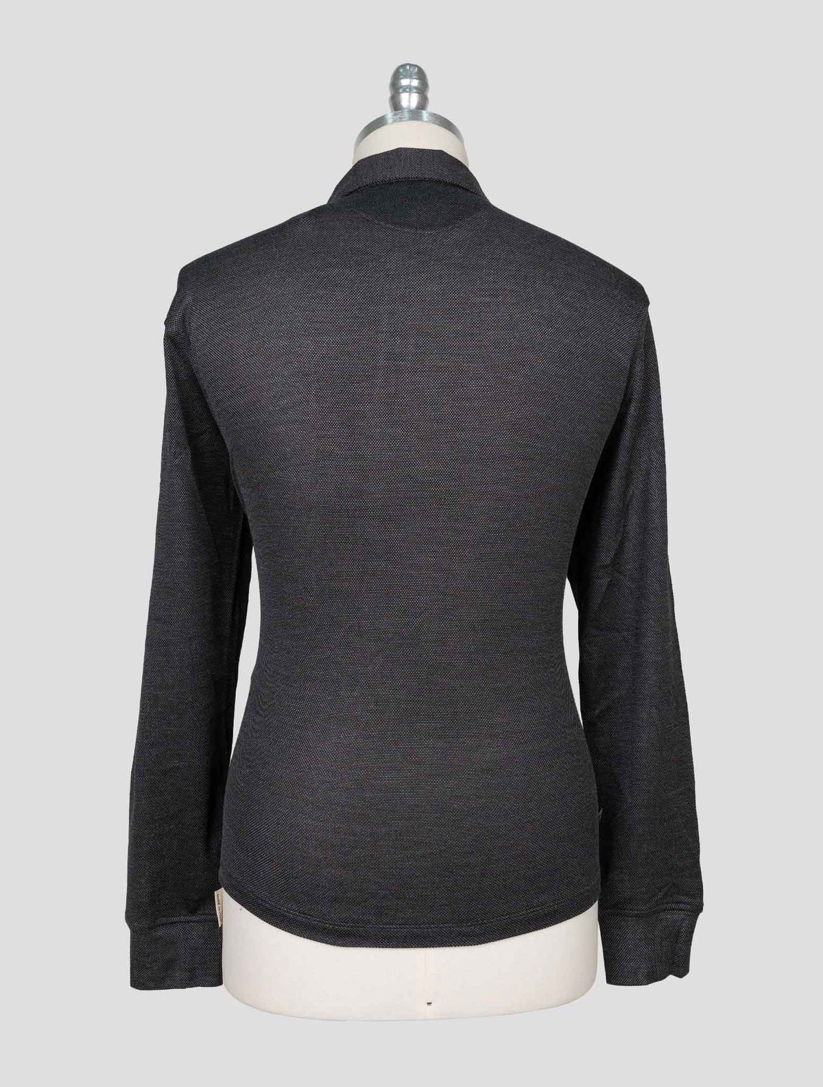 Isaia Dark Gray Silk Sweater Polo 3