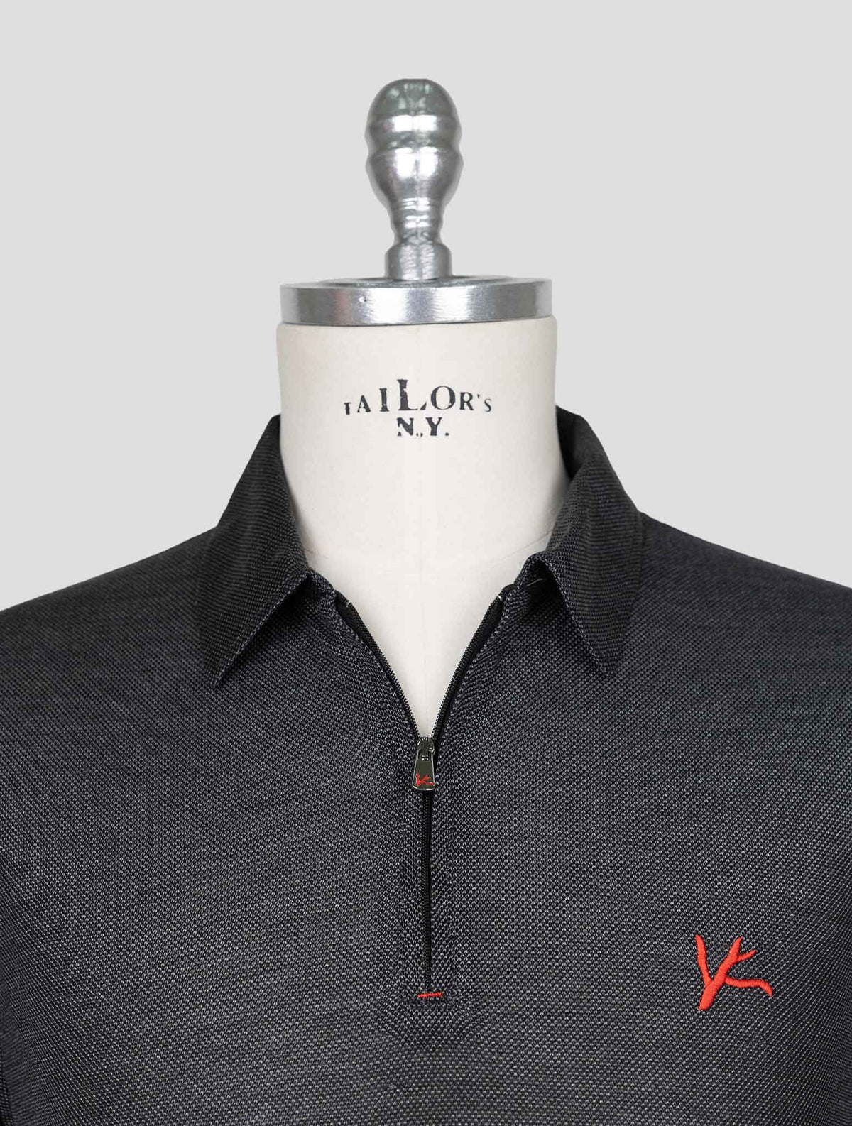 Isaia Dark Gray Silk Sweater Polo 4