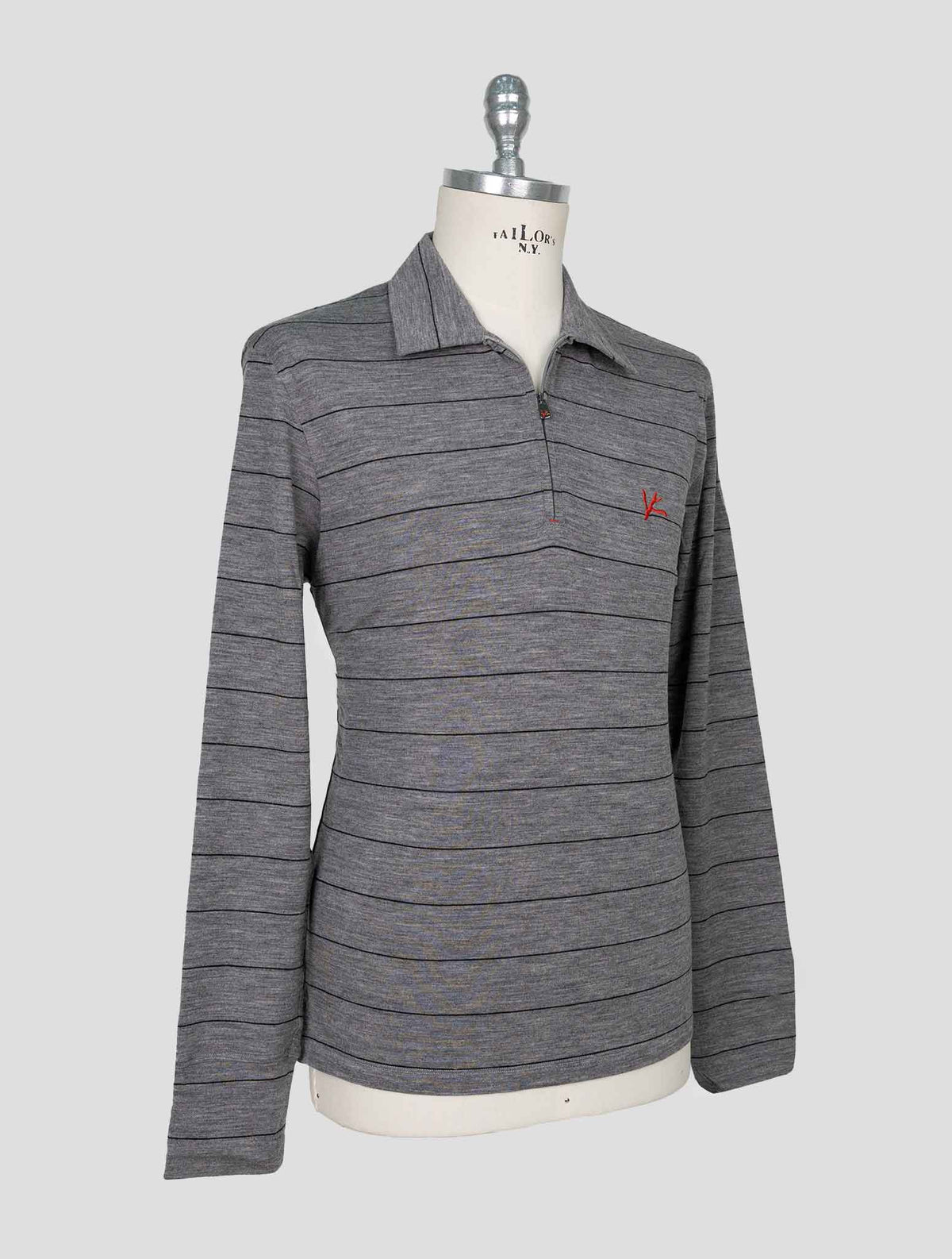Isaia  Gray Wool Ea Sweater Polo 2