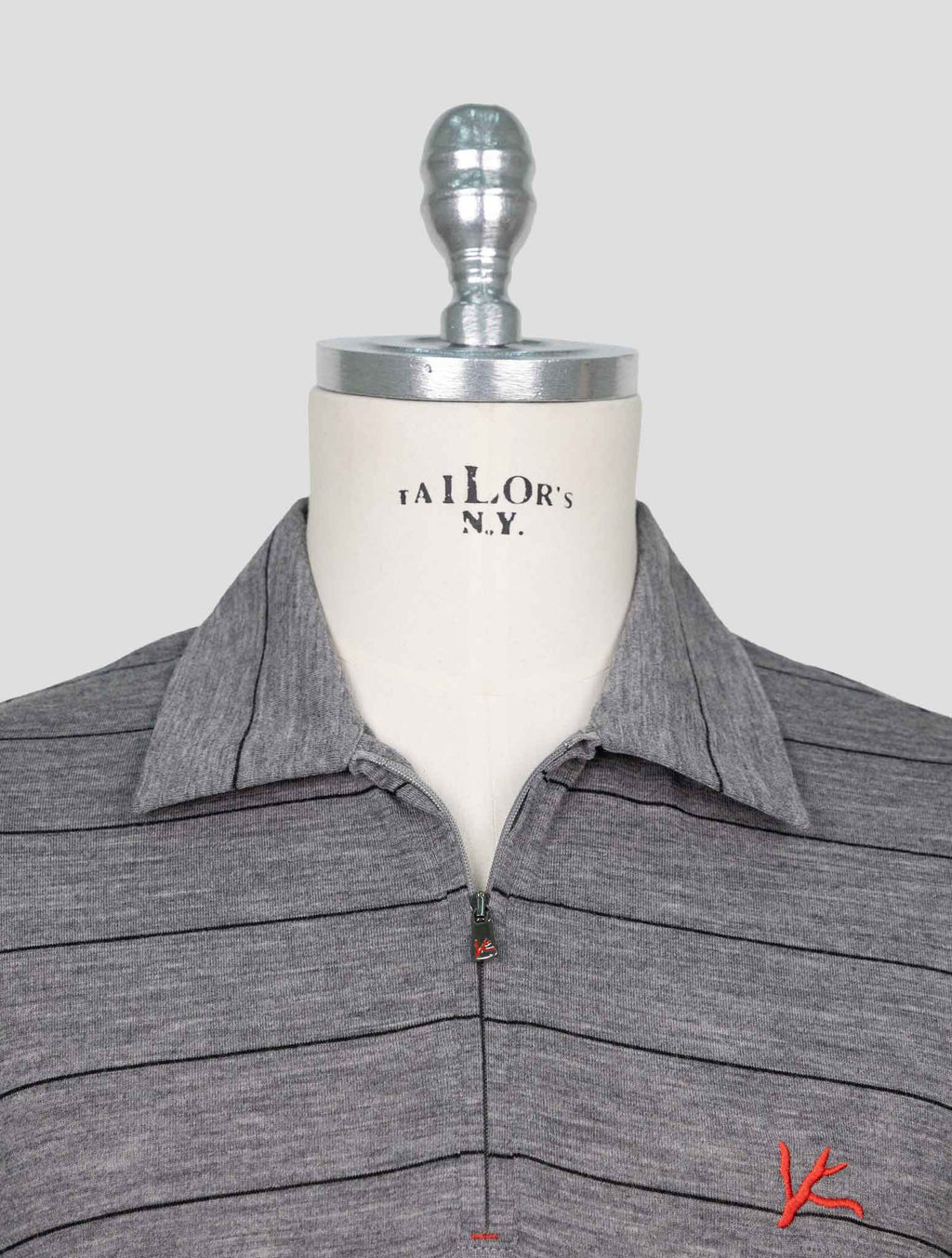 Isaia  Gray Wool Ea Sweater Polo 4