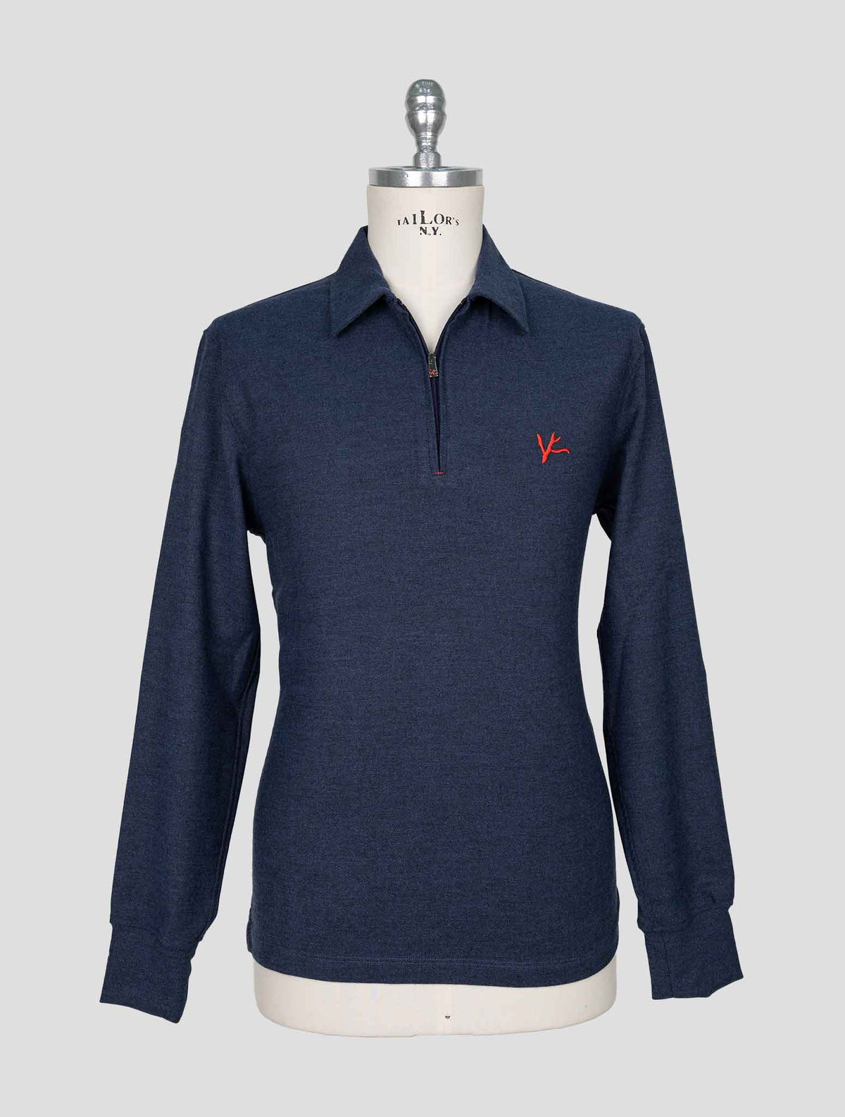 Isaia Blue Cotton Sweater Polo 1