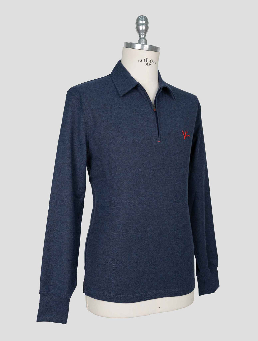 Isaia Blue Cotton Sweater Polo 2
