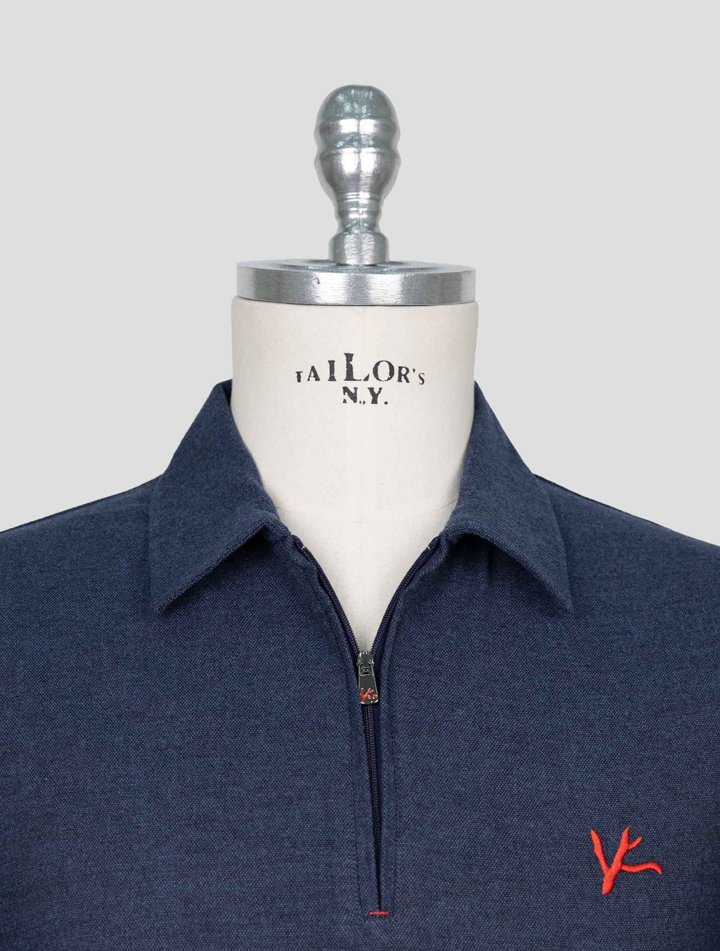 Isaia Blue Cotton Sweater Polo 4